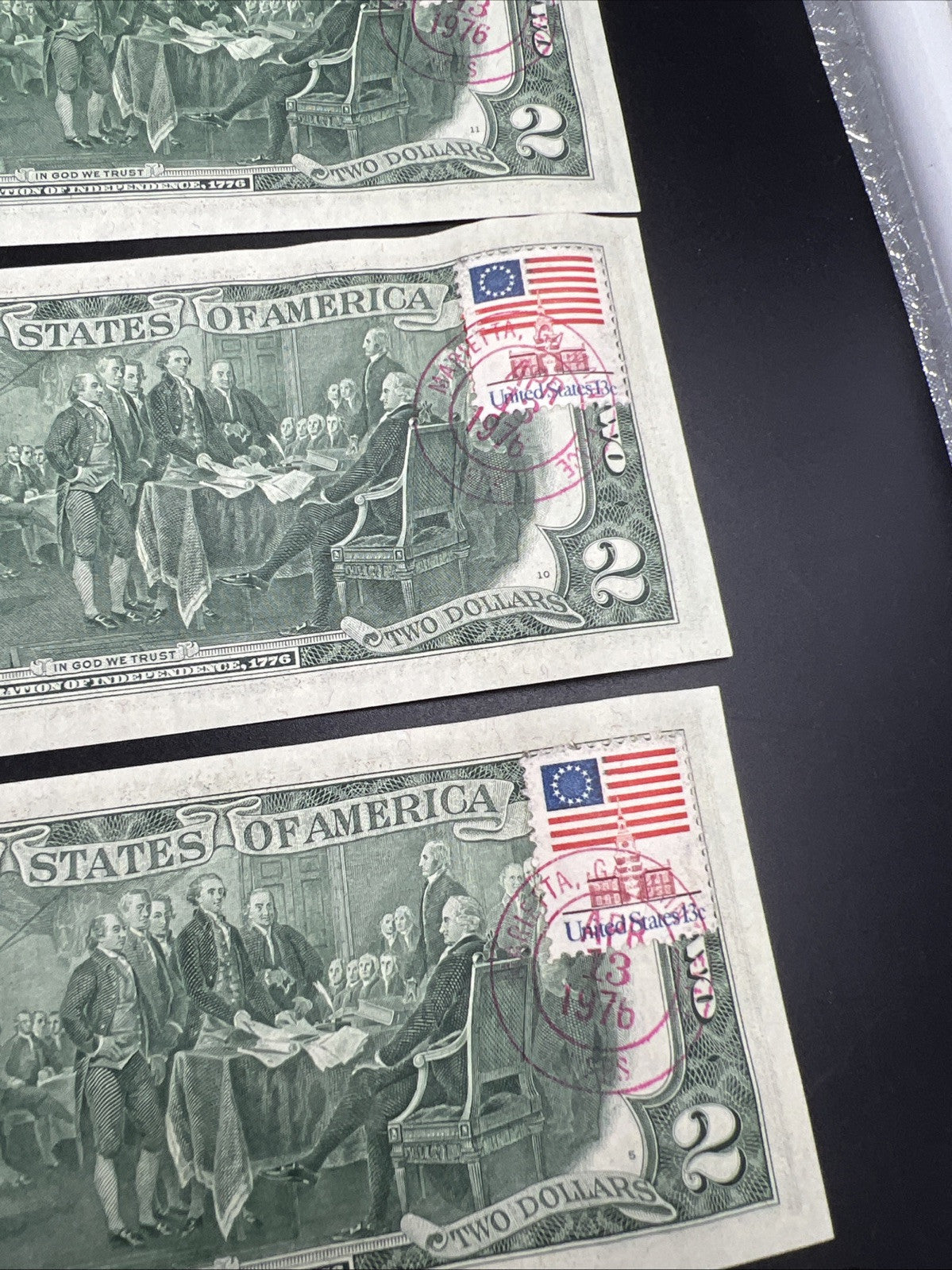 6 Consecutive 1976 Bicentennial Postal FRN Notes CH AU / CU Marietta GA #793