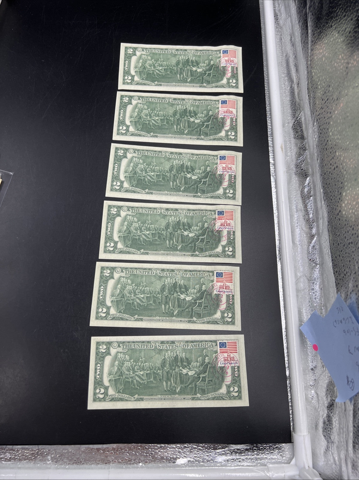 6 Consecutive 1976 Bicentennial Postal FRN Notes CH AU / CU Marietta GA #793