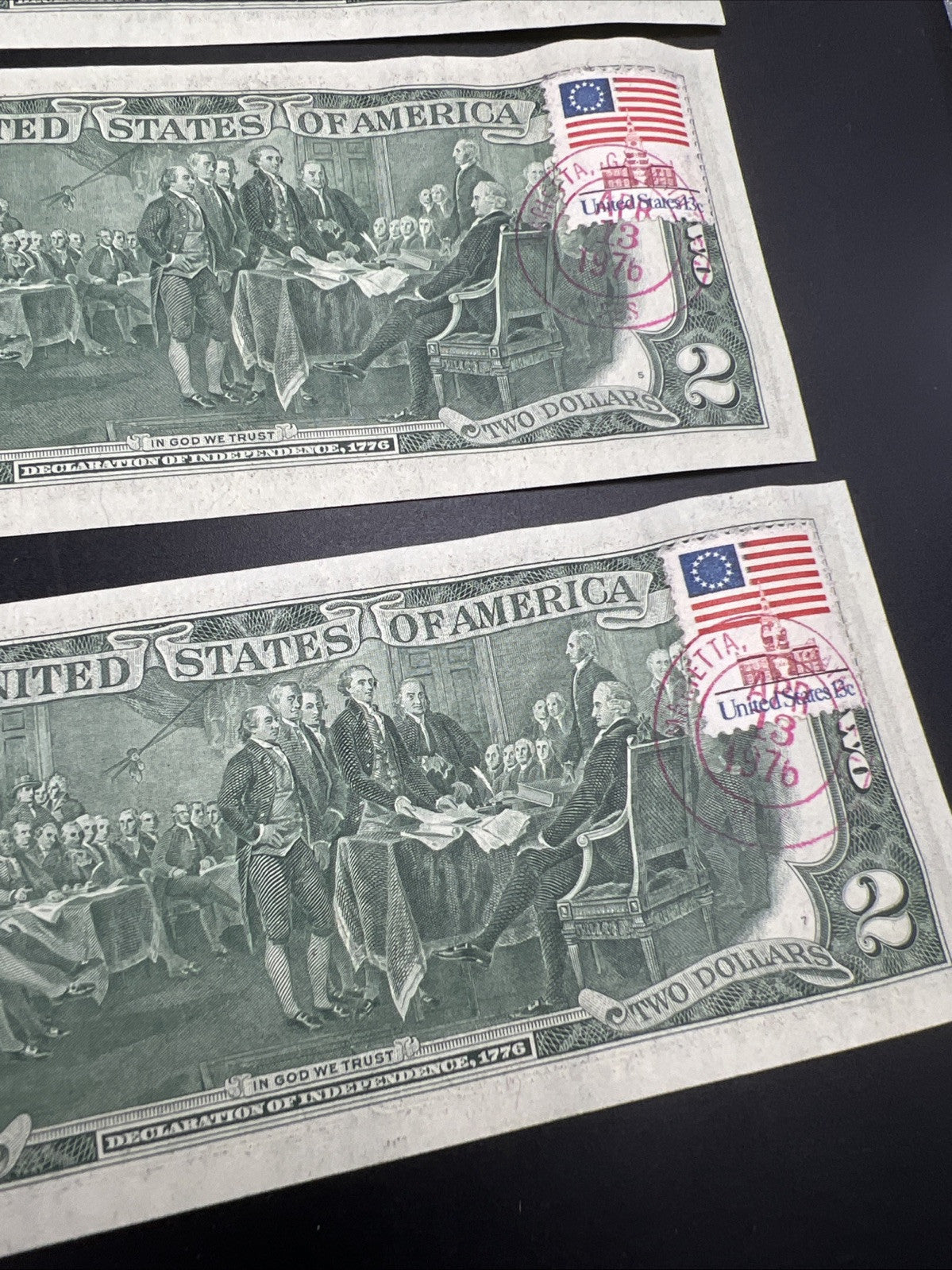 6 Consecutive 1976 Bicentennial Postal FRN Notes CH AU / CU Marietta GA #793