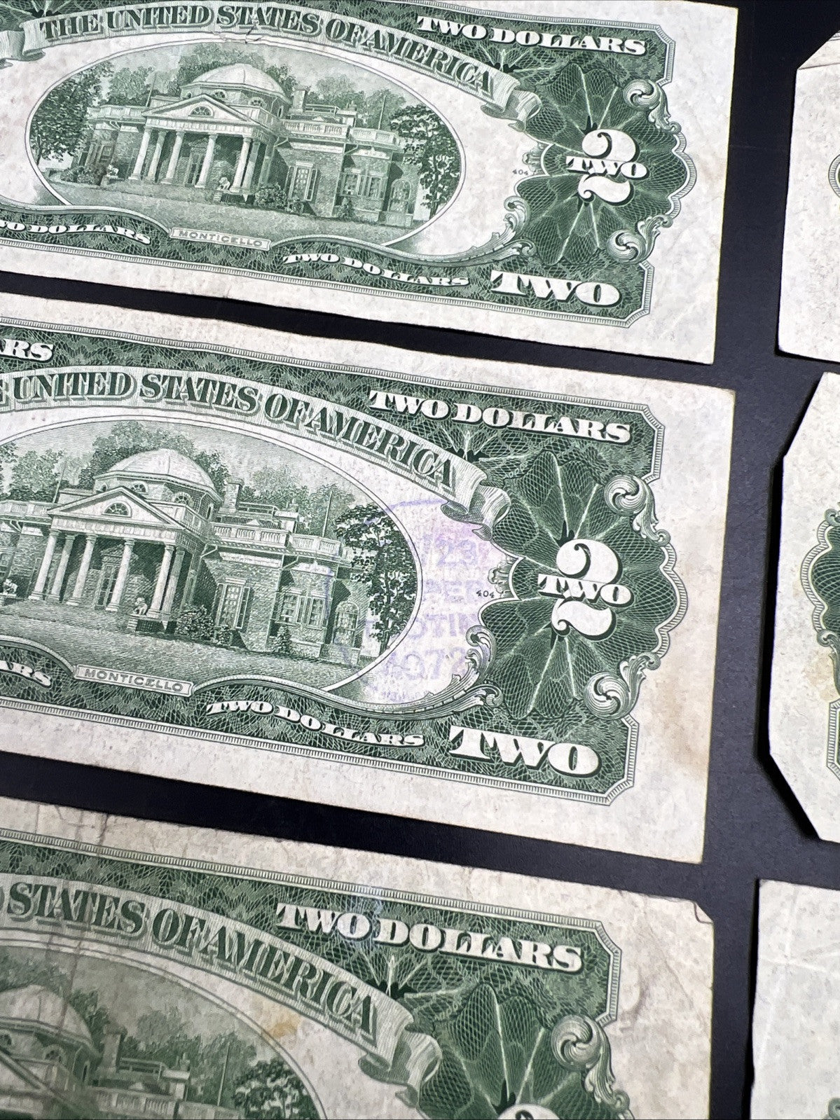 Lot of 10 1953 $2 Two Dollar USN Red Seal Legal Tender Notes VG + Circ #955