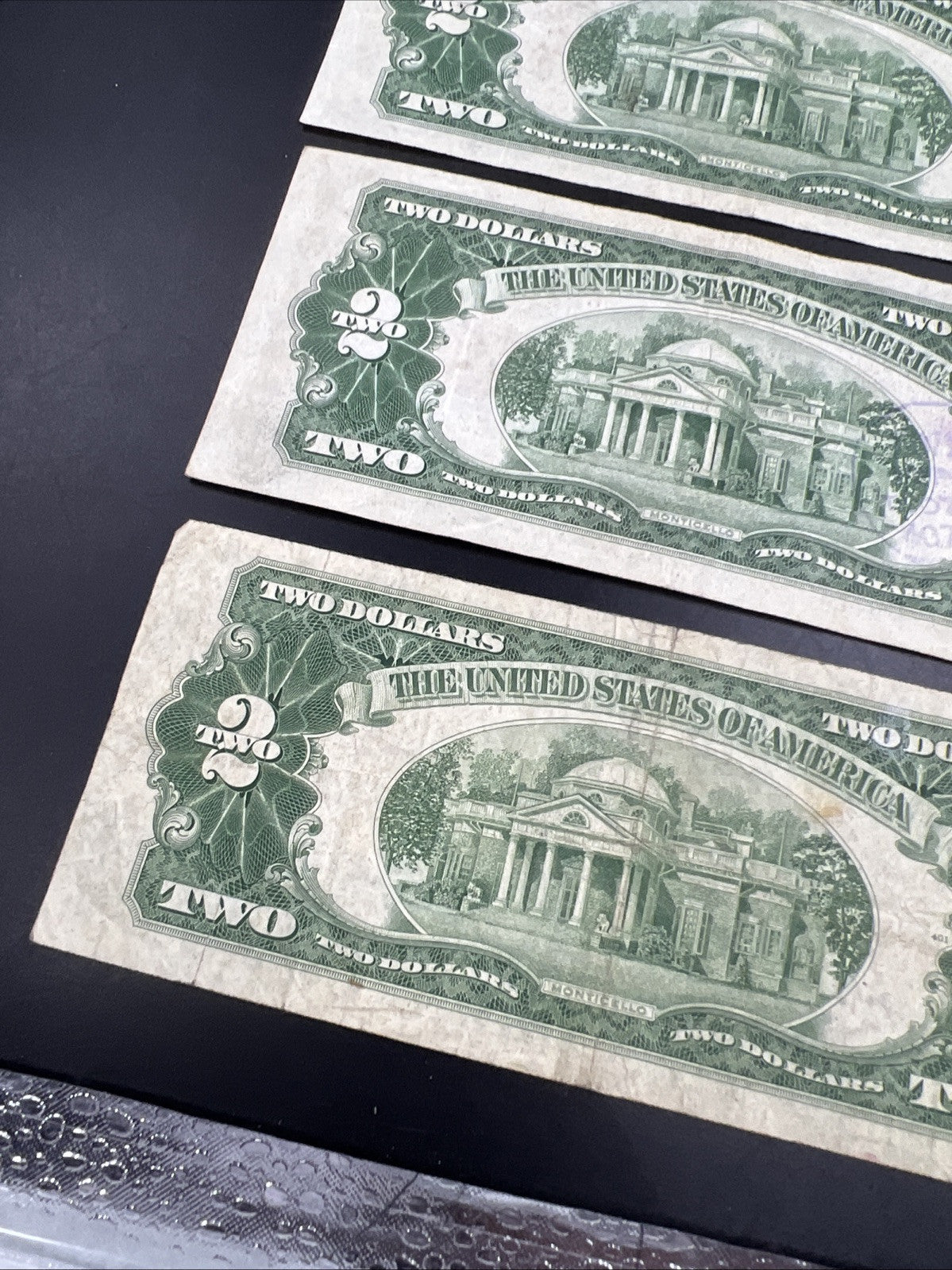 Lot of 10 1953 $2 Two Dollar USN Red Seal Legal Tender Notes VG + Circ #955