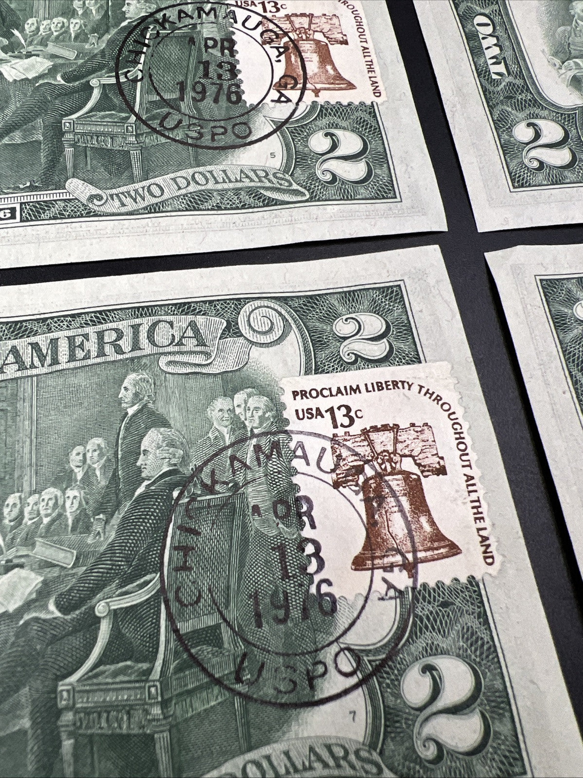 12 Consecutive * Star 1976 Bicentennial Postal FRN Notes AU / CU Chickamauga GA