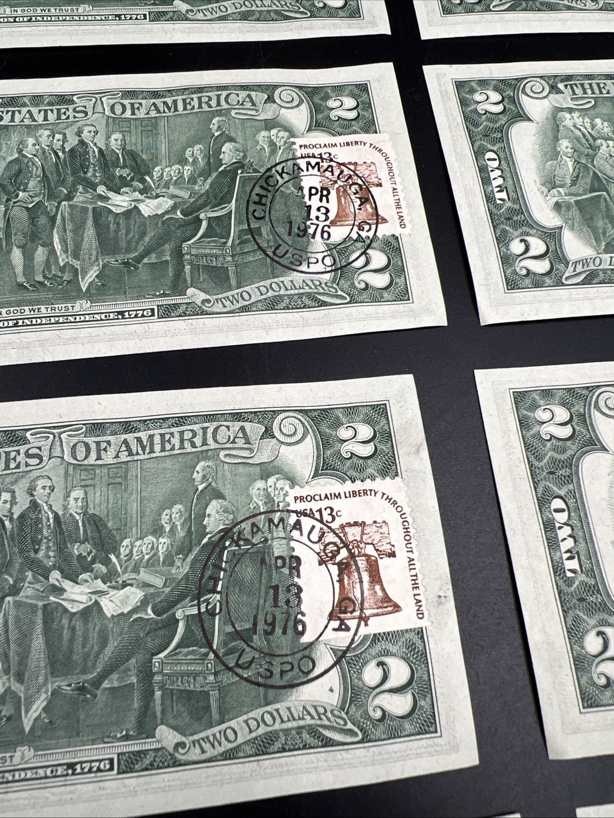 12 Consecutive * Star 1976 Bicentennial Postal FRN Notes AU / CU Chickamauga GA