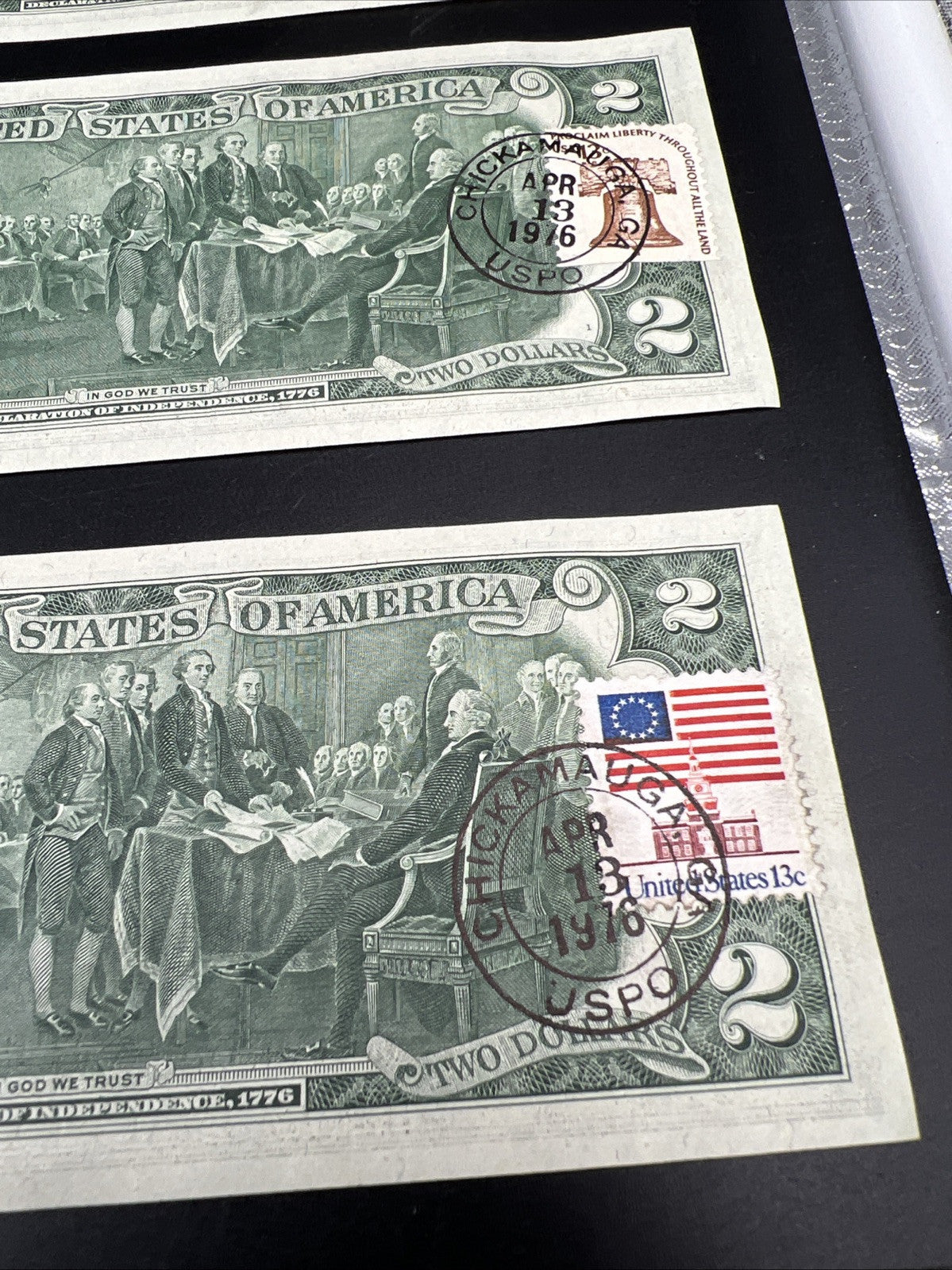 12 Consecutive * Star 1976 Bicentennial Postal FRN Notes AU / CU Chickamauga GA