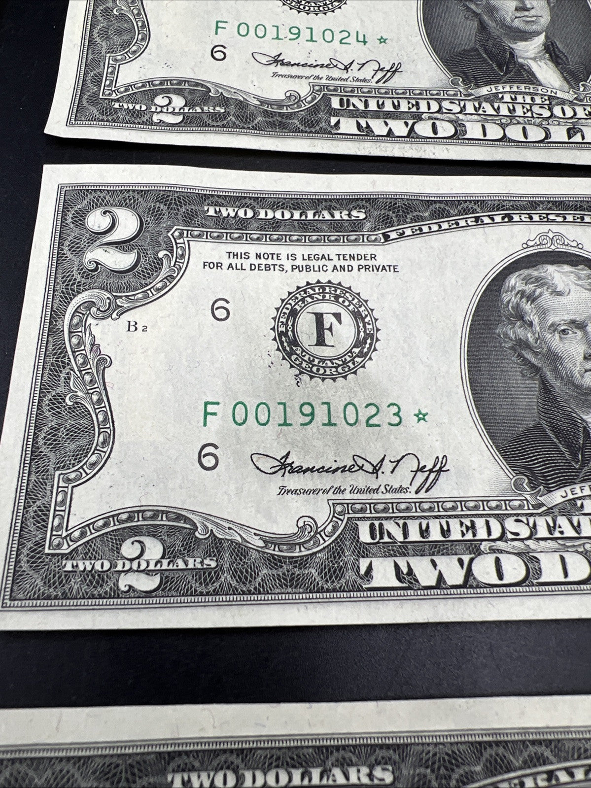 12 Consecutive * Star 1976 Bicentennial Postal FRN Notes AU / CU Chickamauga GA