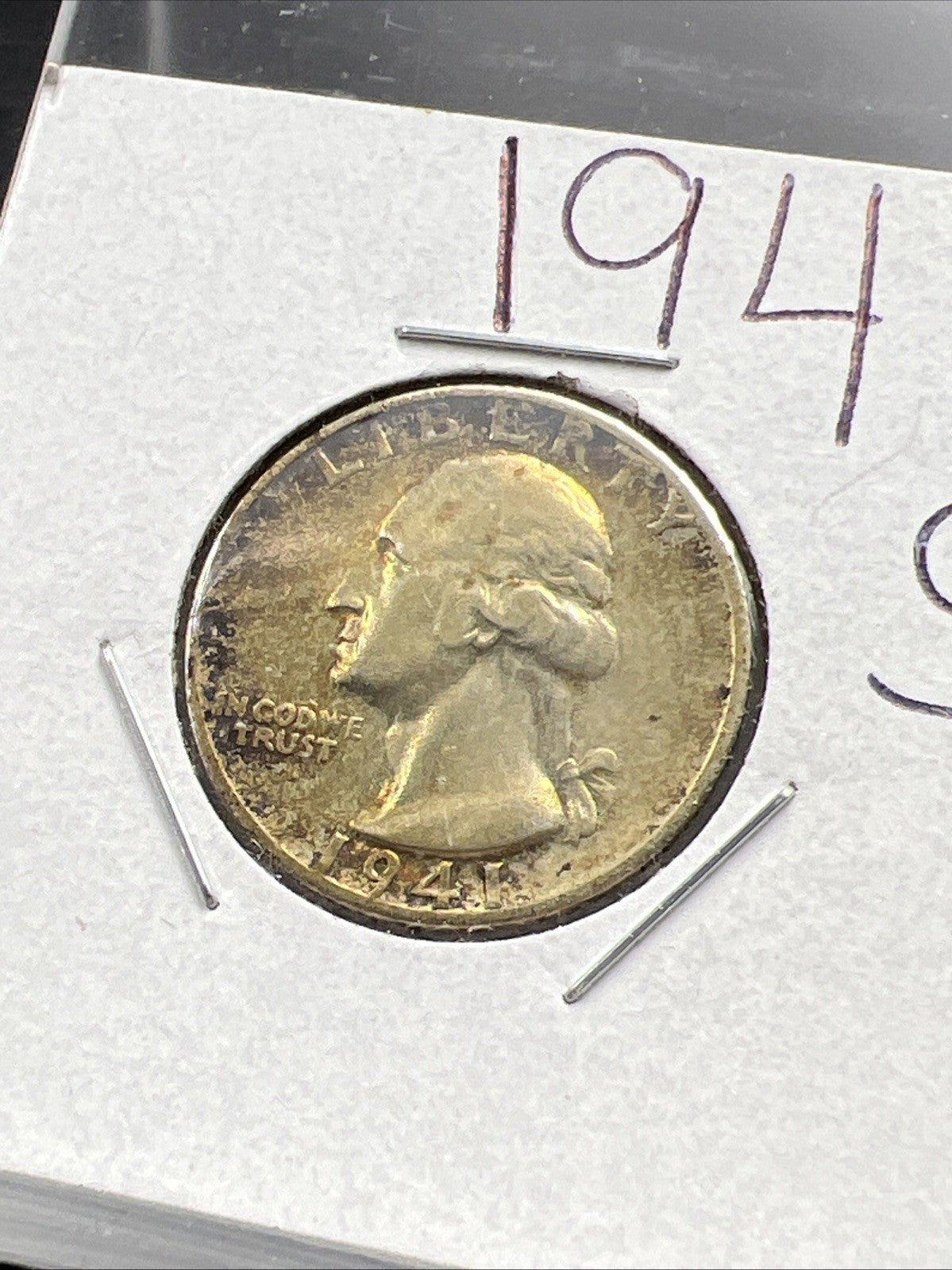 1941 S Washington Silver 25c Quarter Coin XF EF Extra Fine Neat Toning