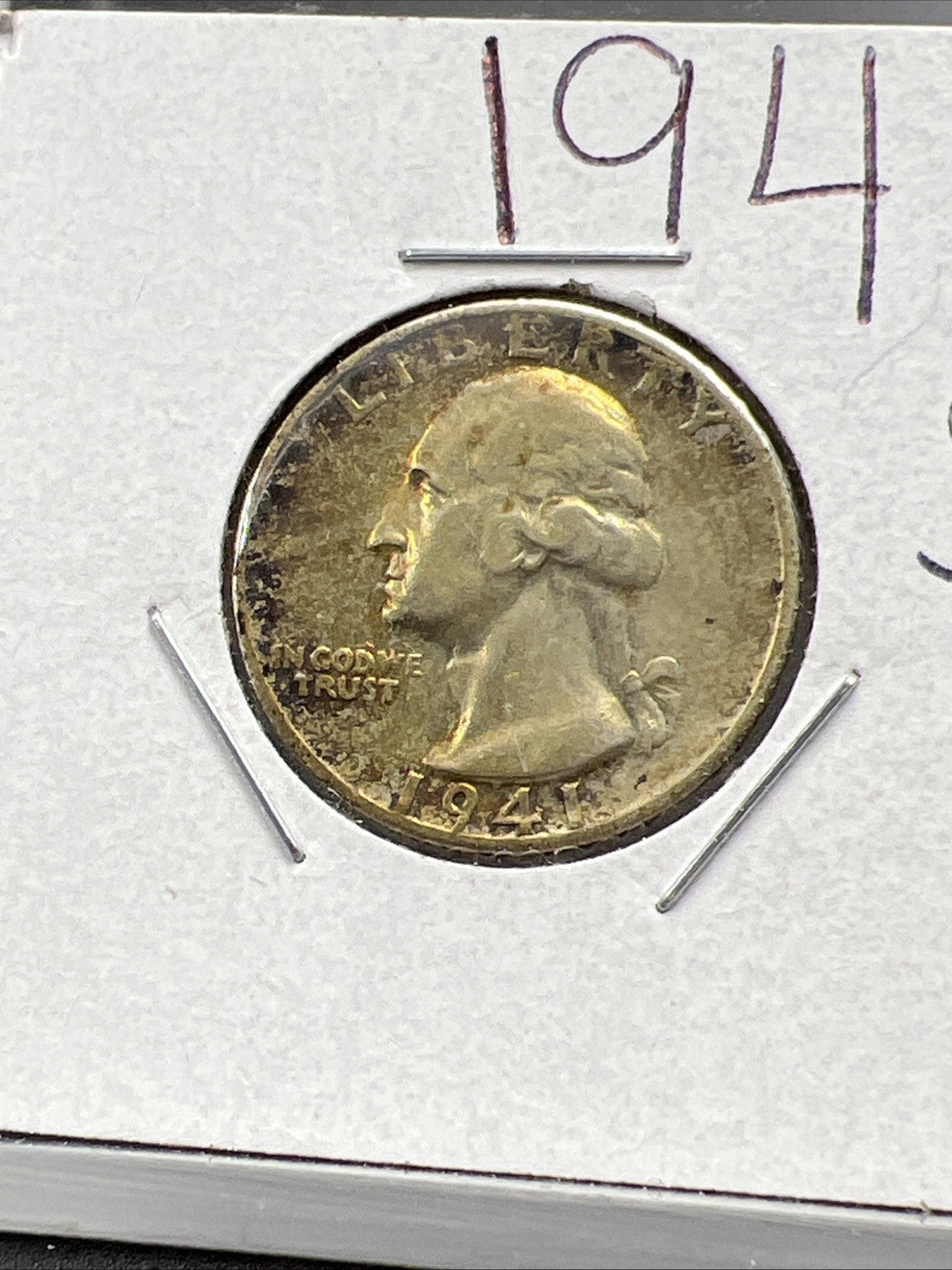 1941 S Washington Silver 25c Quarter Coin XF EF Extra Fine Neat Toning