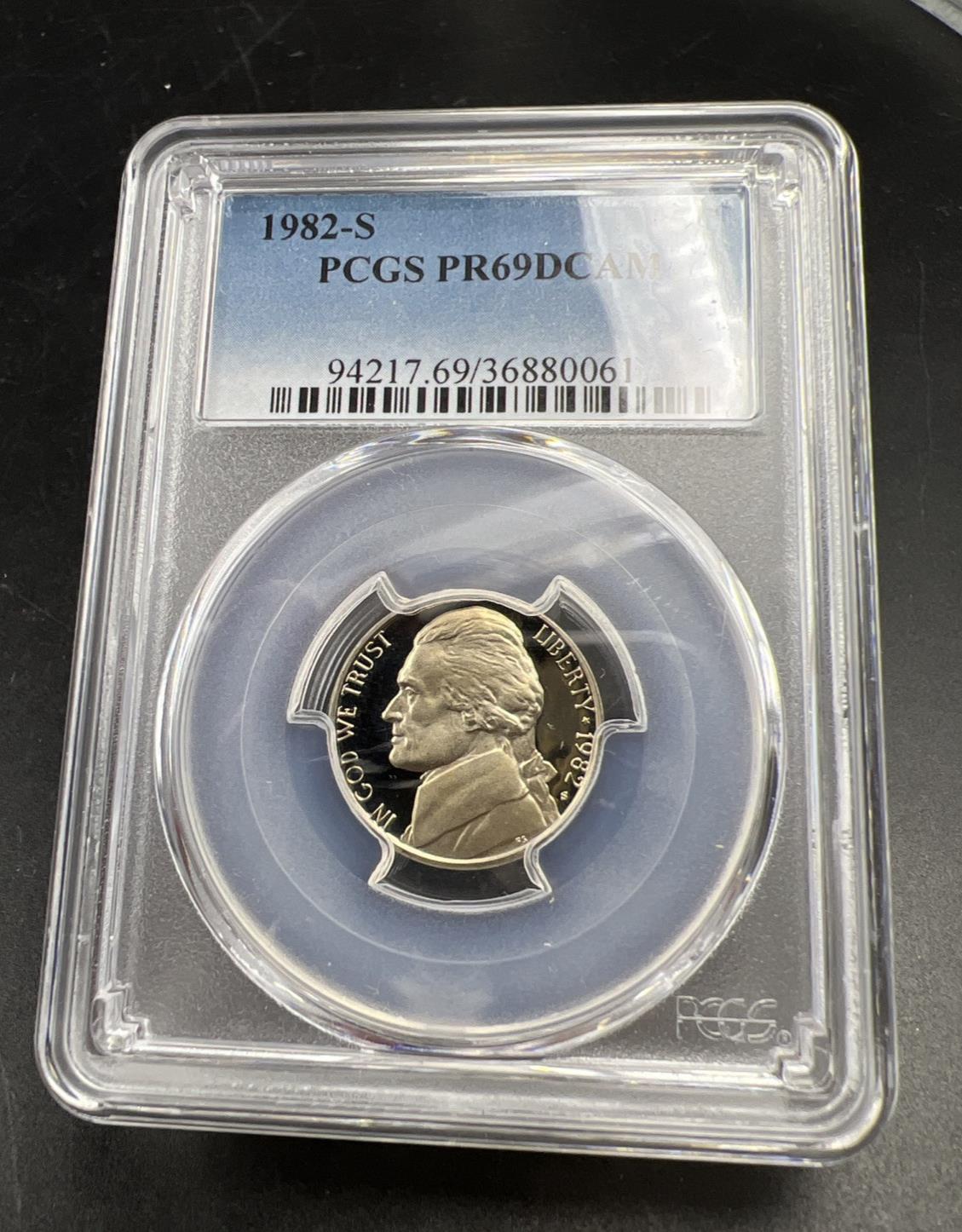 1982 S 5c Jefferson Nickel PCGS PR69 Gem Proof Certified #61