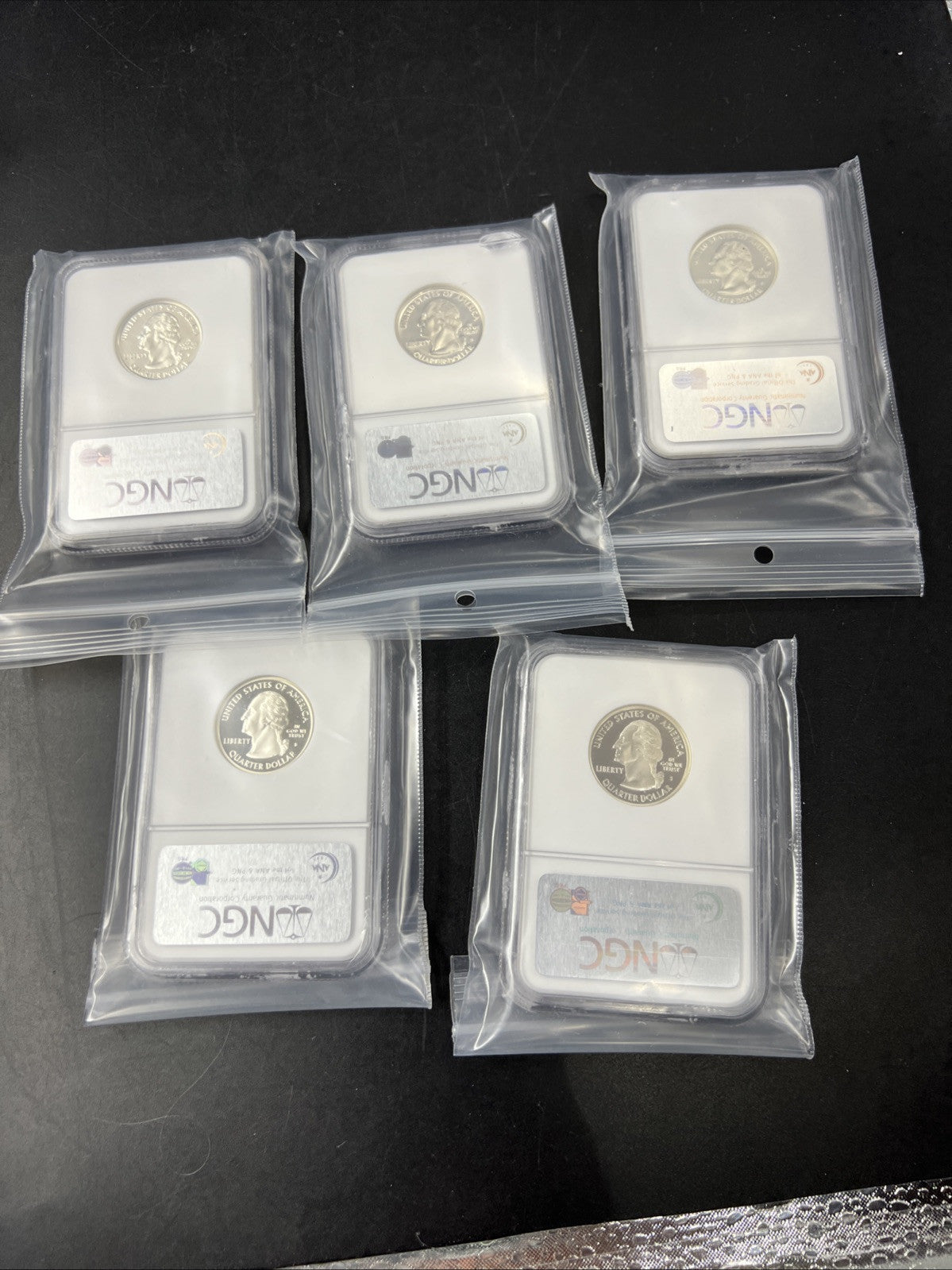 2003 S Silver Quarter 5 Coin Set NGC PF69 UCAM Brown Label Holders