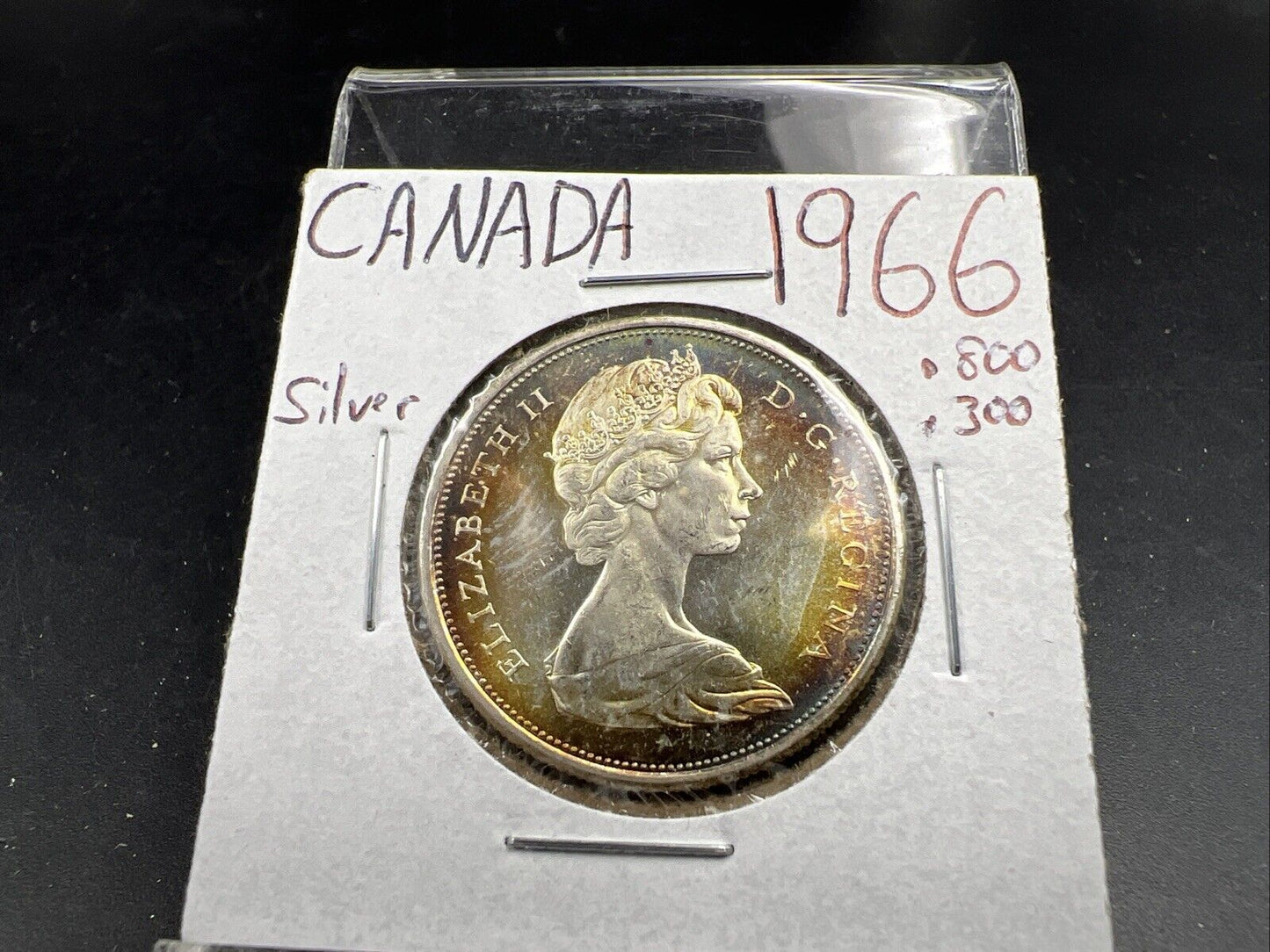 1966 Canada 50 Cents 80% Silver Half Dollar Coin Choice UNC PQ Toning #21125