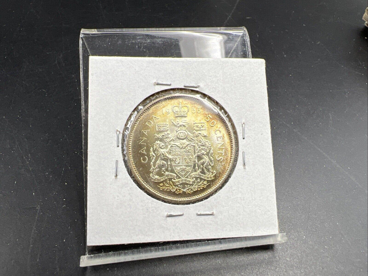 1966 Canada 50 Cents 80% Silver Half Dollar Coin Choice UNC PQ Toning #21125