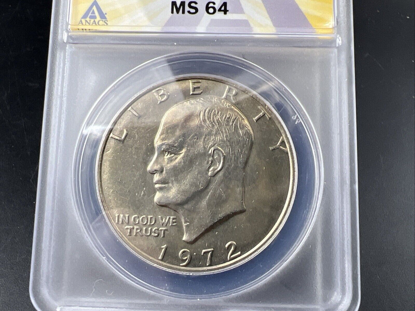 1972 $1 Eisenhower Ike Dollar Coin MS64 ANACS CH BU UNC Type 2 Variety FS-901