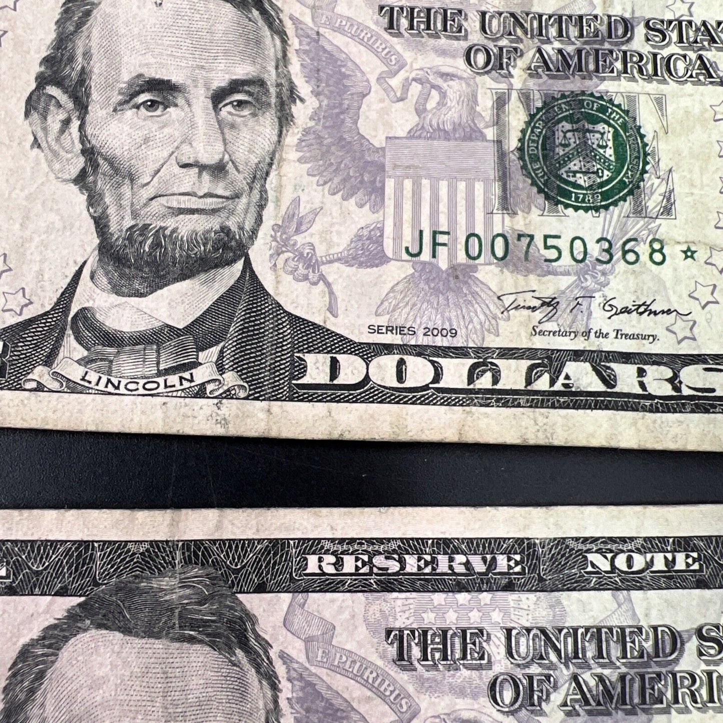 Lot of 2 2009 * Star $5 FRN Federal Reserve Notes Circulated #053