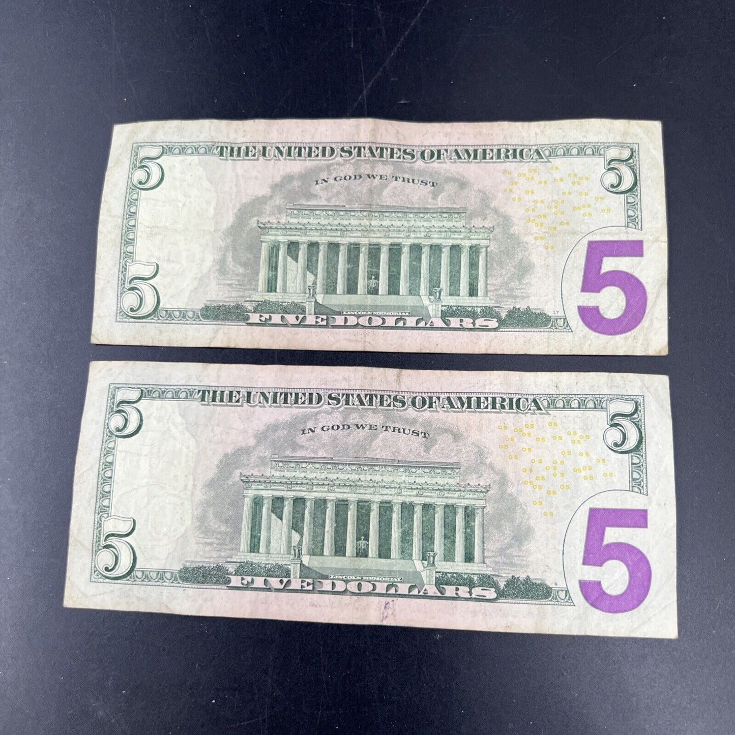 Lot of 2 2009 * Star $5 FRN Federal Reserve Notes Circulated #053