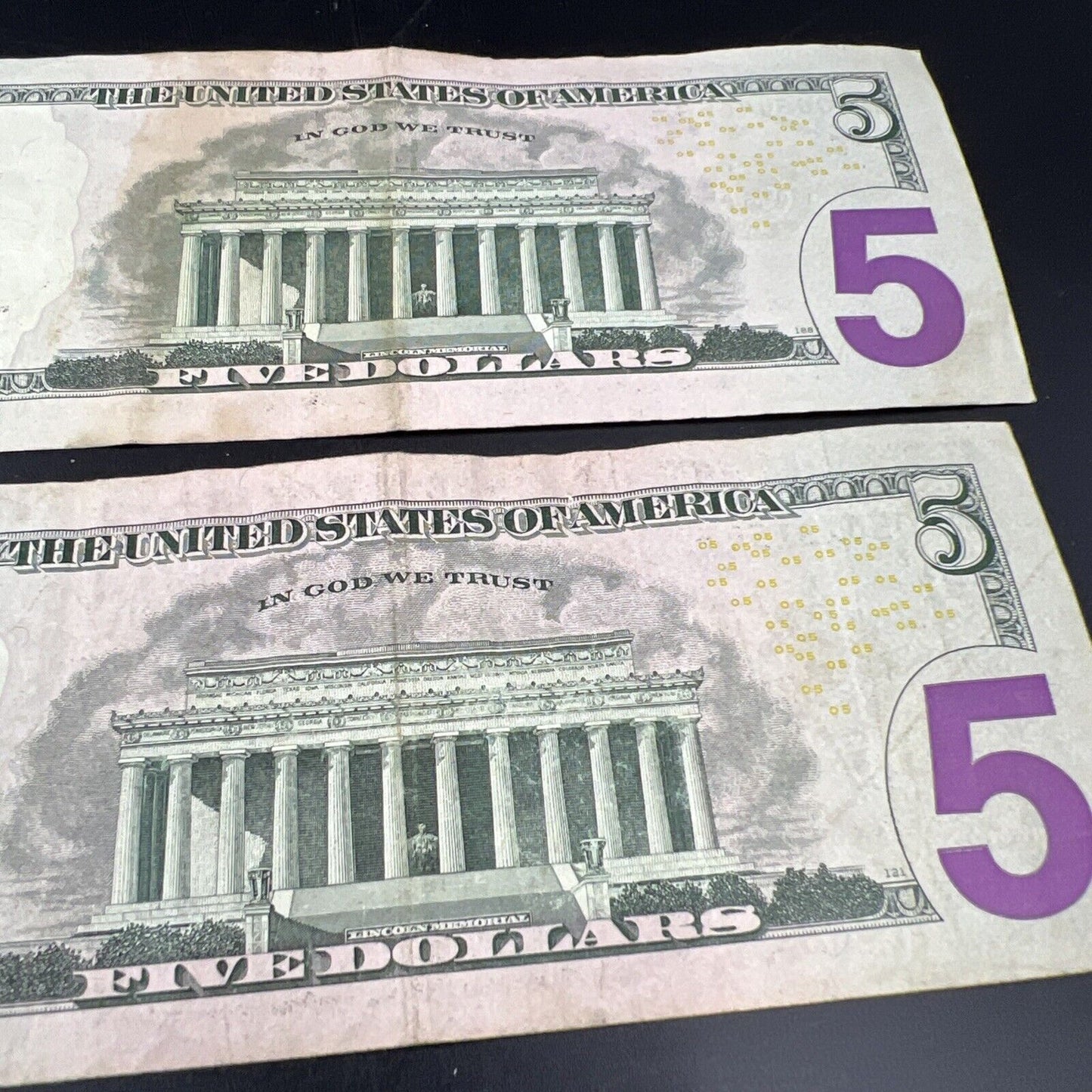 Lot of 2 2013 * Star $5 FRN Federal Reserve Notes Circulated #154