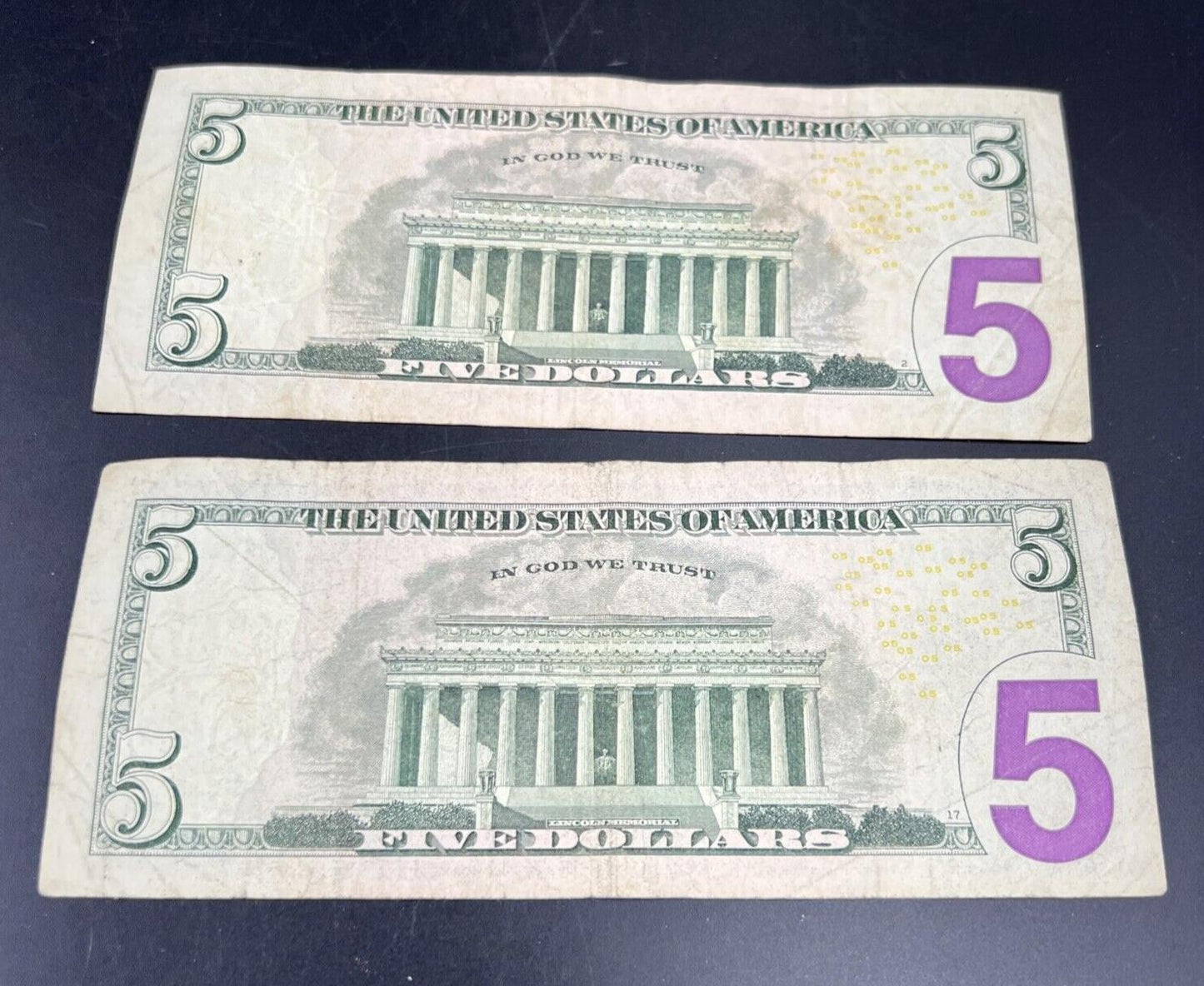 Lot of 2 2006 * Star $5 FRN Federal Reserve Notes Circulated #821
