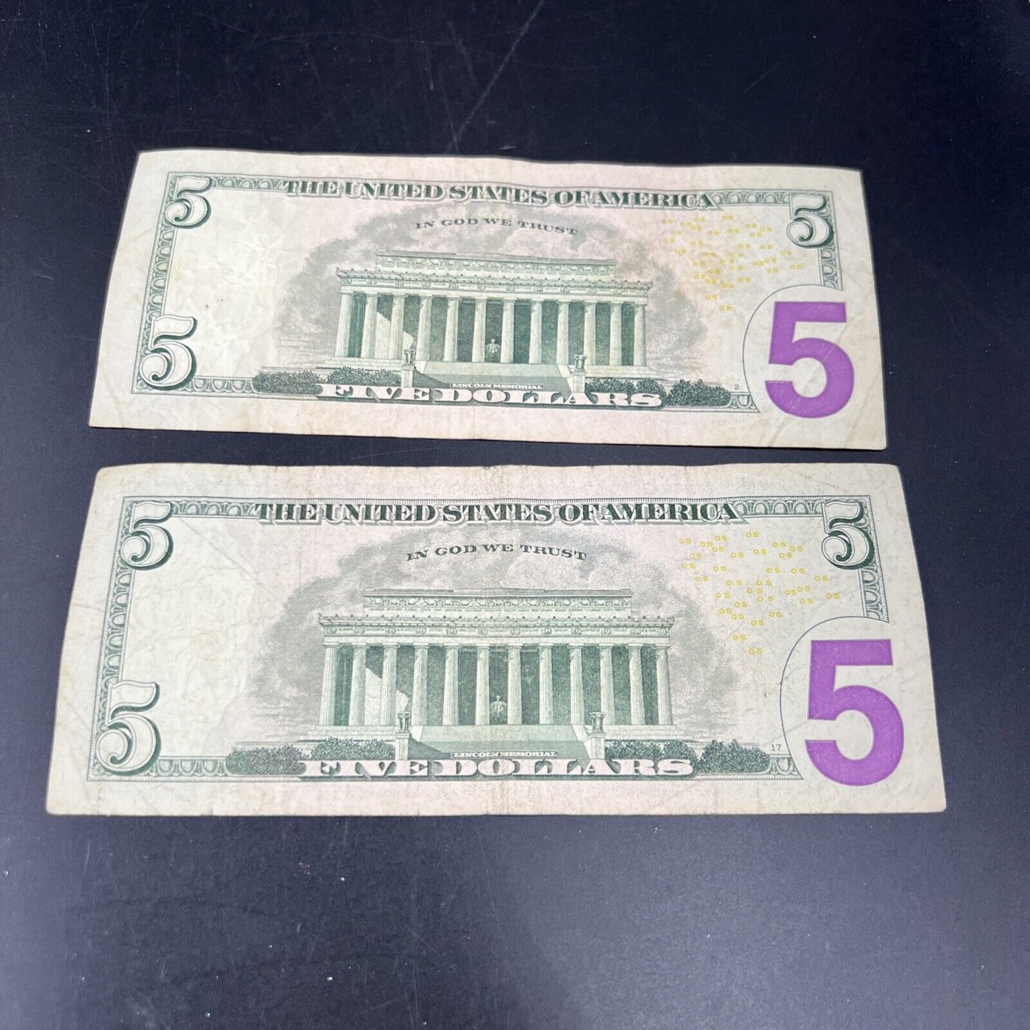 Lot of 2 2006 * Star $5 FRN Federal Reserve Notes Circulated #821