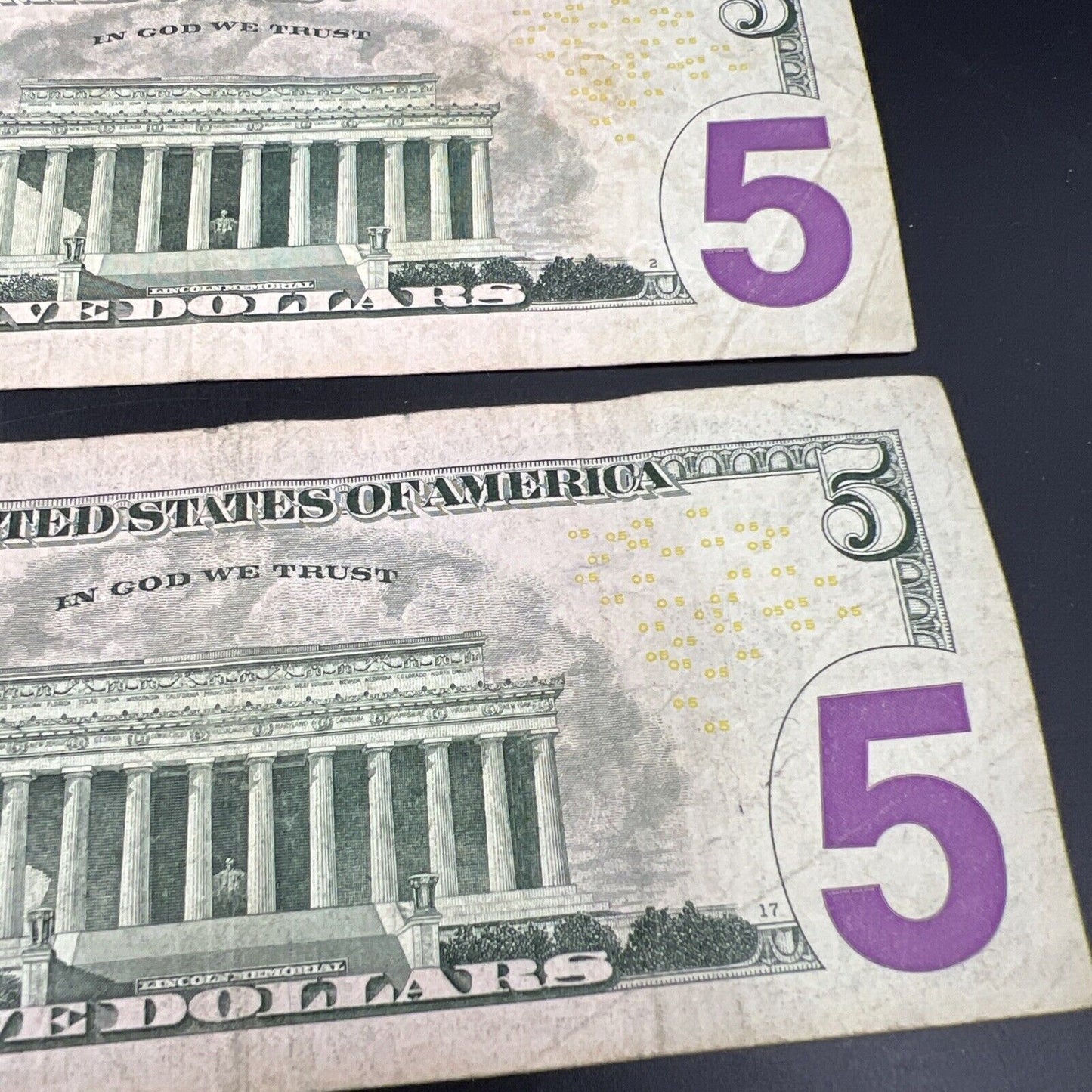 Lot of 2 2006 * Star $5 FRN Federal Reserve Notes Circulated #821