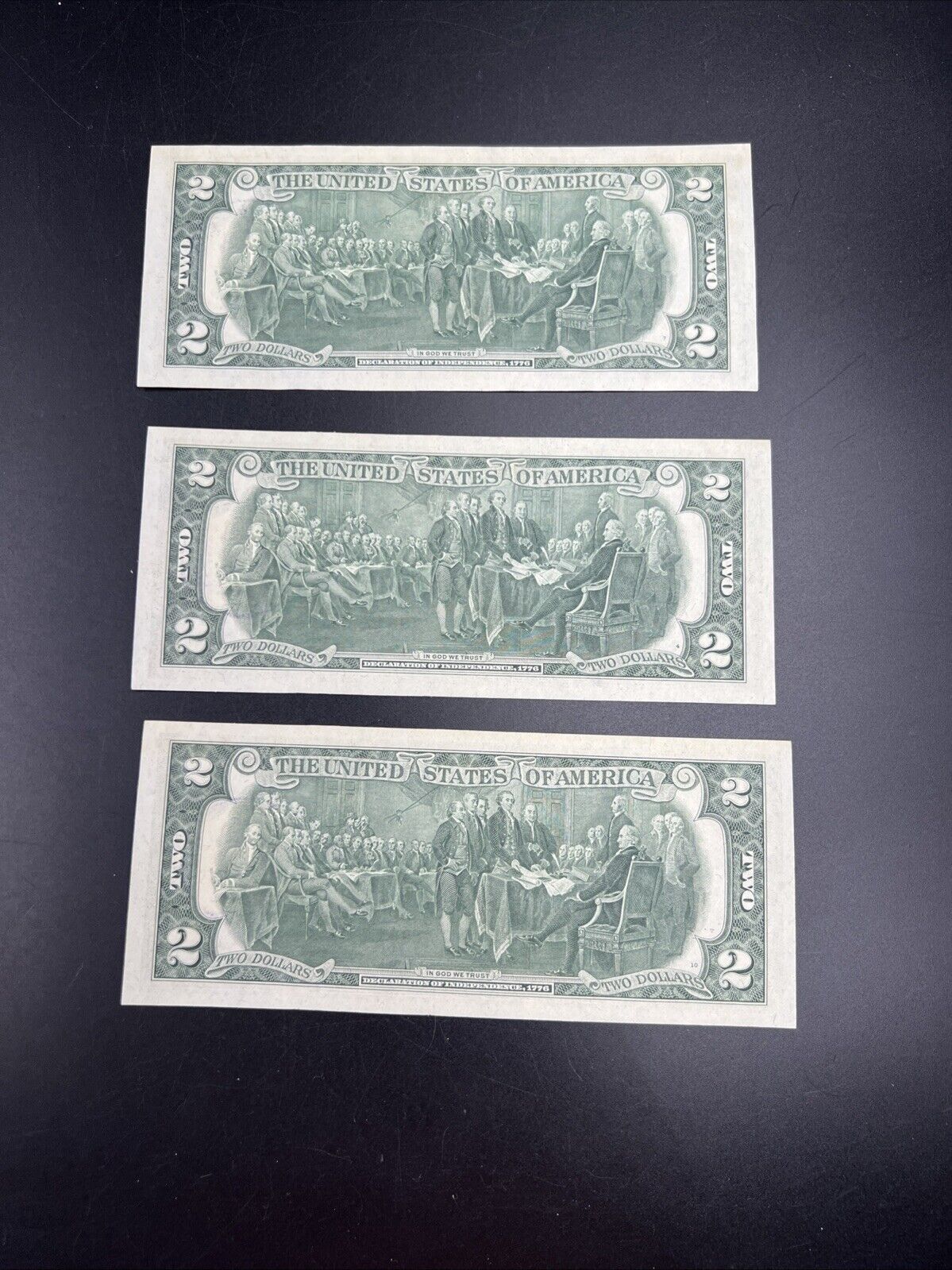 3 Consecutive 1976 Bicentennial Postal FRN Federal Reserve Notes UNC Mableton GA