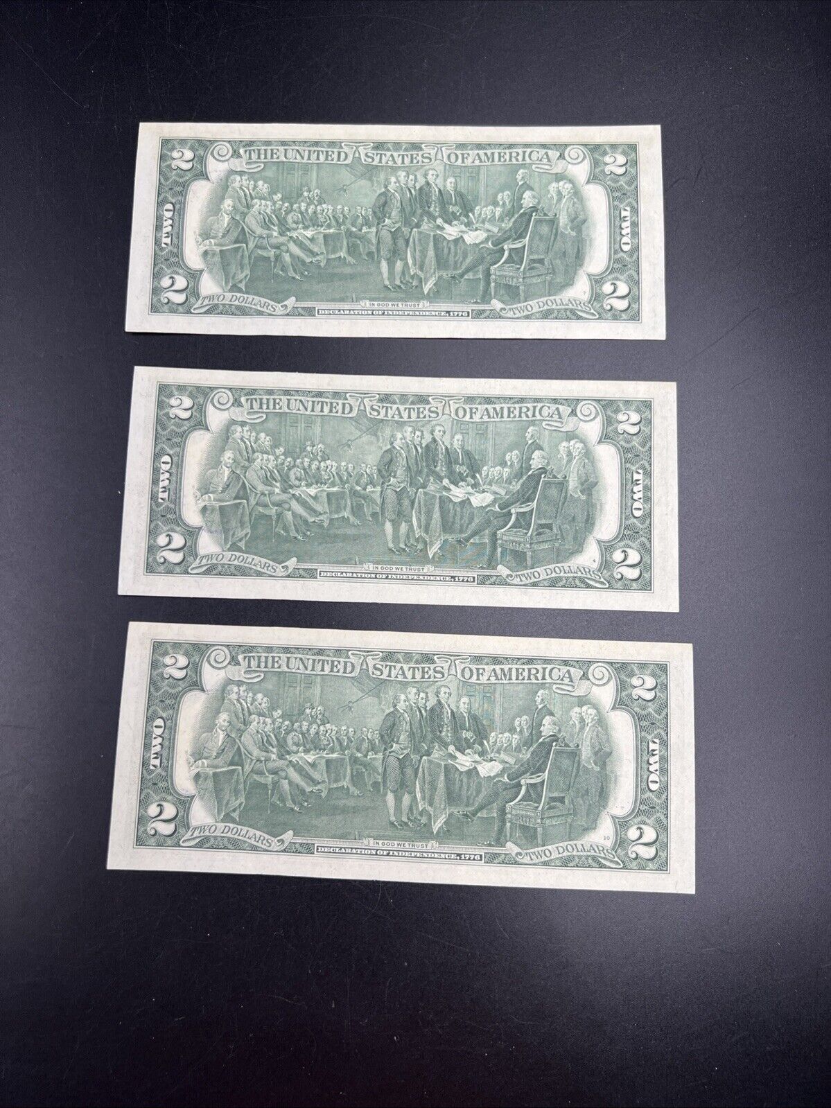 3 Consecutive 1976 Bicentennial Postal FRN Federal Reserve Notes UNC Mableton GA