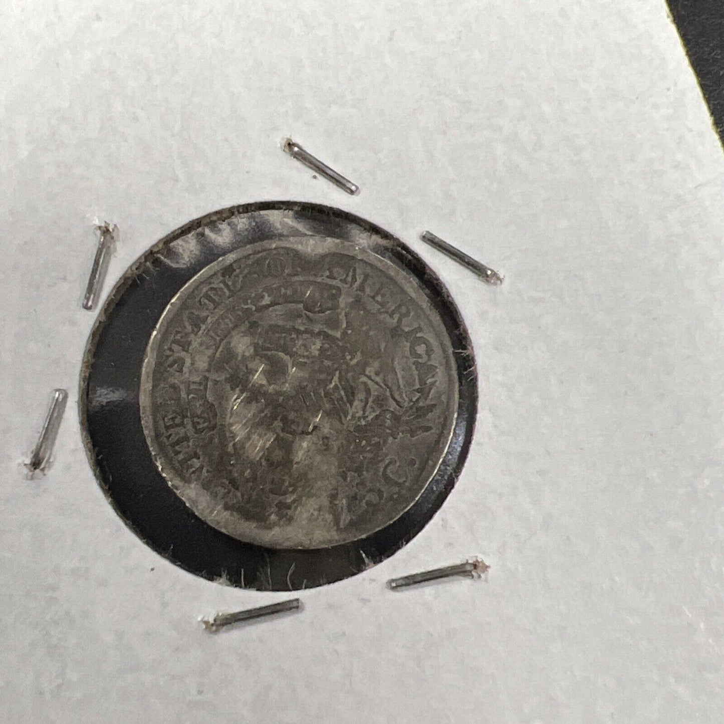 1832 5c Silver Capped Bust Half Dime Coin VG Details Bent Damaged