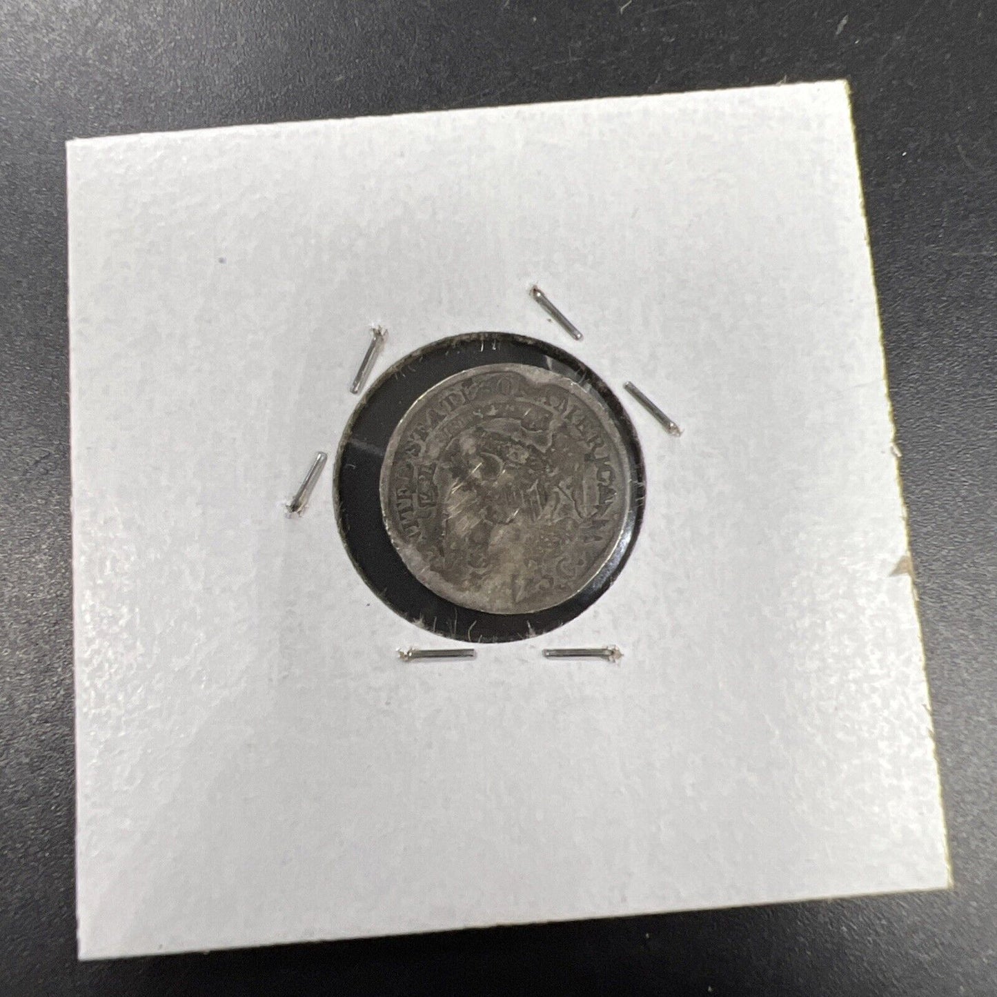 1832 5c Silver Capped Bust Half Dime Coin VG Details Bent Damaged