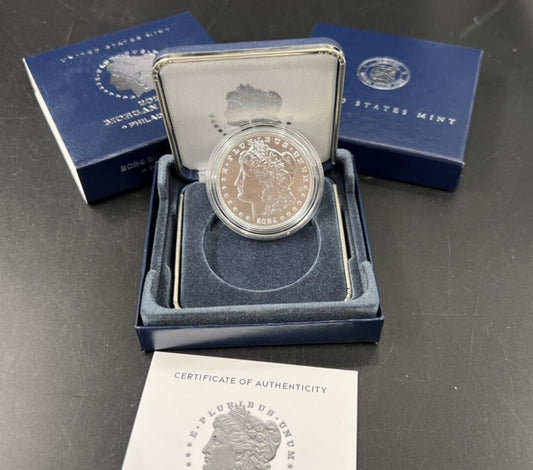2024 $1 Morgan Silver Dollar Coin GEM BU OGP Box & COA