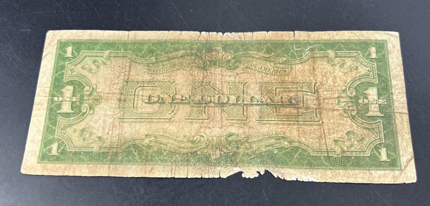 1934 $1 One Dollar Silver Certificate Funny back Note Ugly Damaged Cull Very Cir