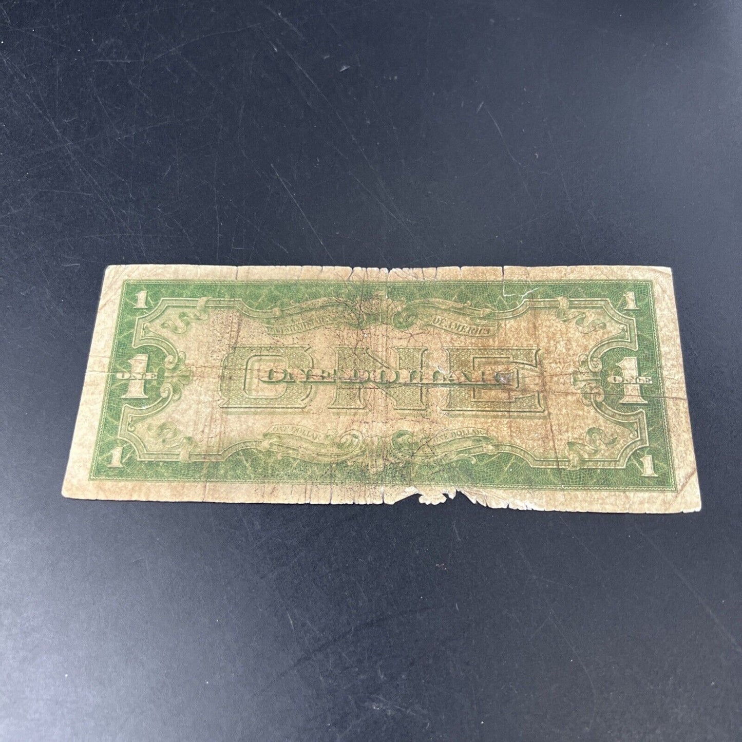 1934 $1 One Dollar Silver Certificate Funny back Note Ugly Damaged Cull Very Cir