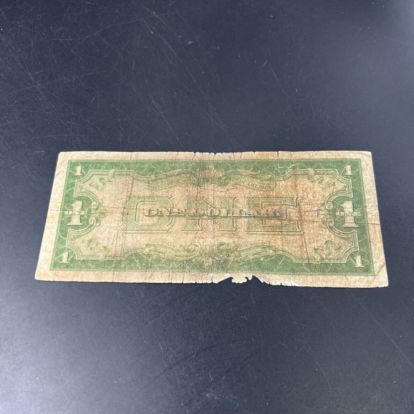 1934 $1 One Dollar Silver Certificate Funny back Note Ugly Damaged Cull Very Cir