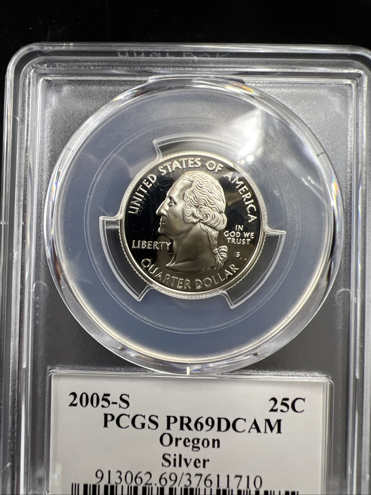 2005 S 25c Silver Oregon Quarter Coin PCGS PR69 DCAM Flag Holder