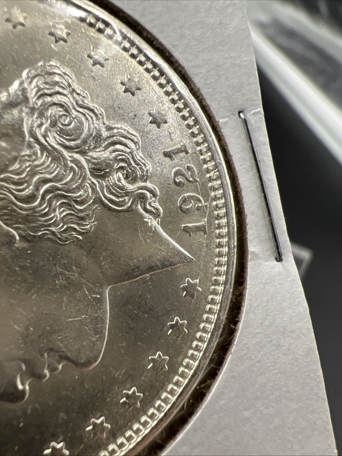 1921 D $1 Morgan Silver Dollar Coin BU UNC w/ Die Crack at Date