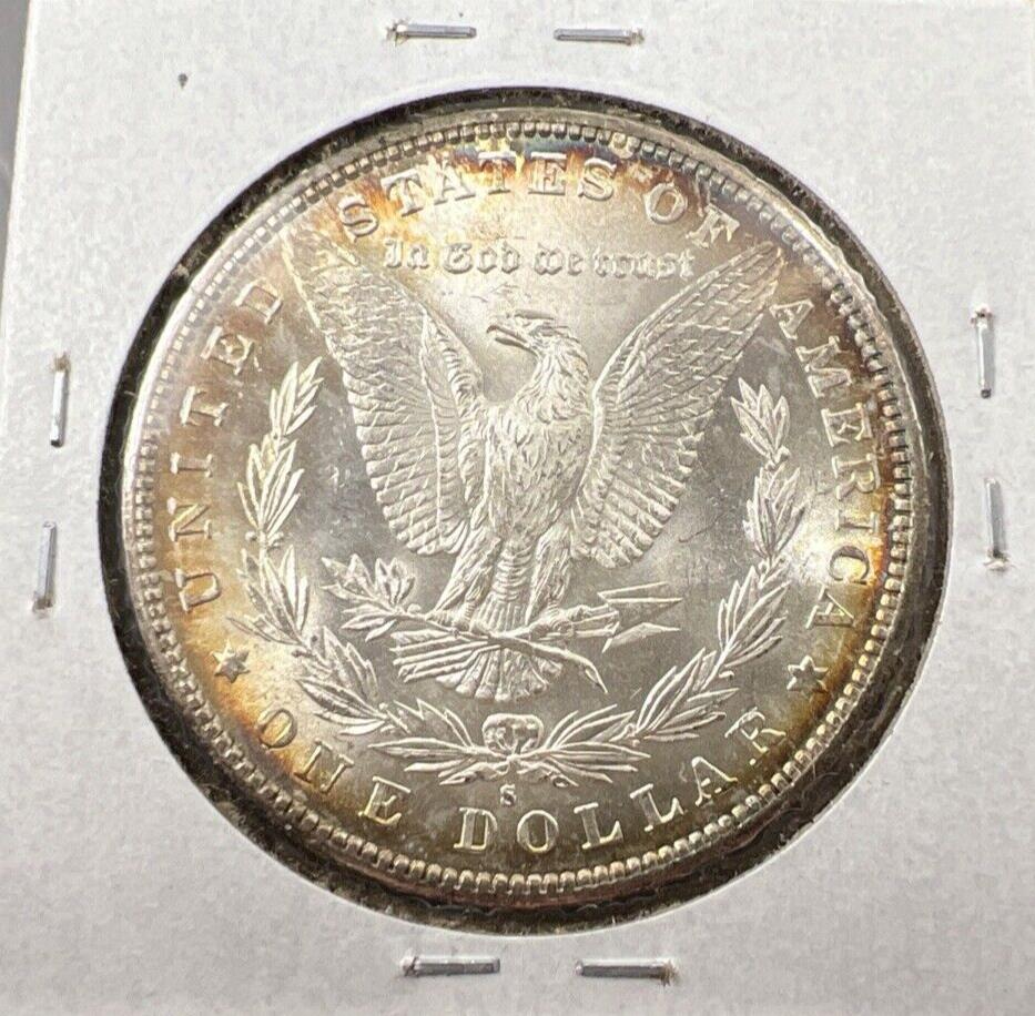 1880 S $1 Morgan Silver Dollar Coin Choice BU UNC Nice Toning Toner