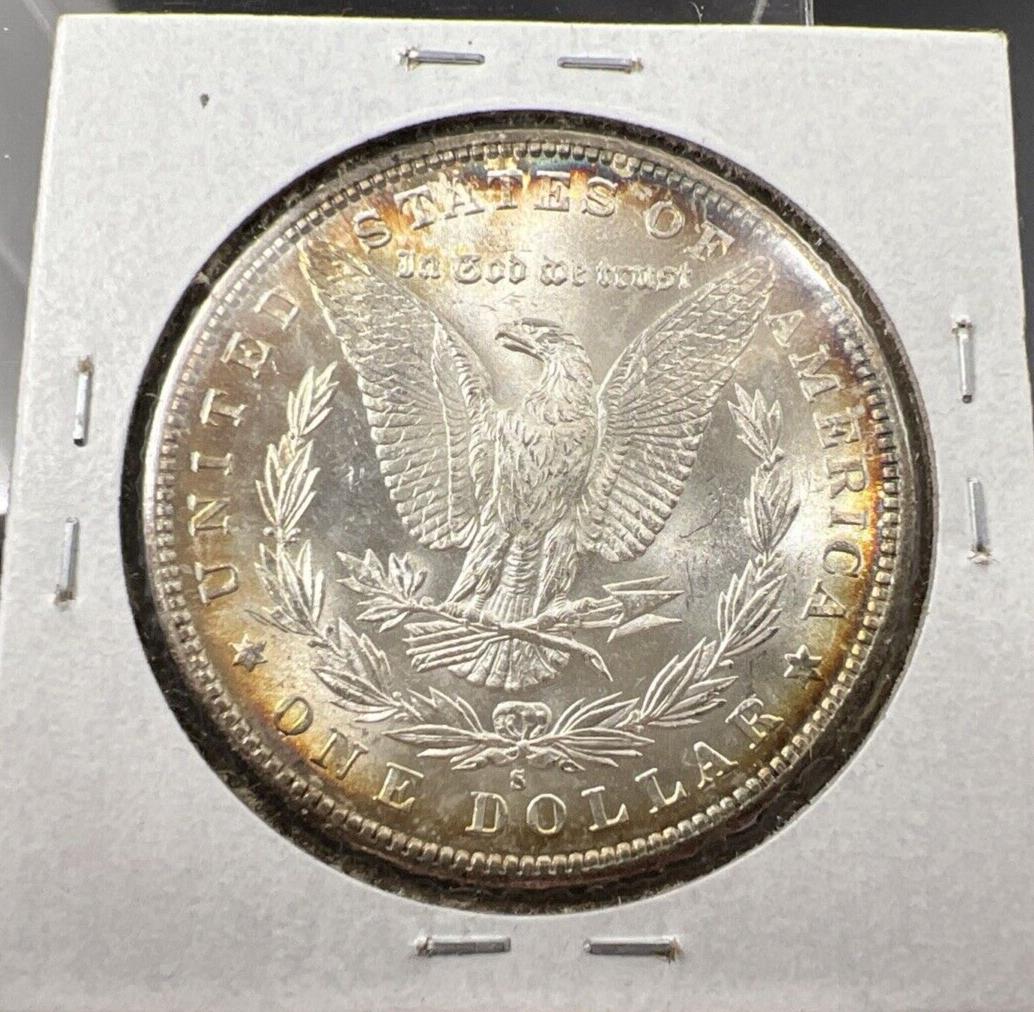 1880 S $1 Morgan Silver Dollar Coin Choice BU UNC Nice Toning Toner