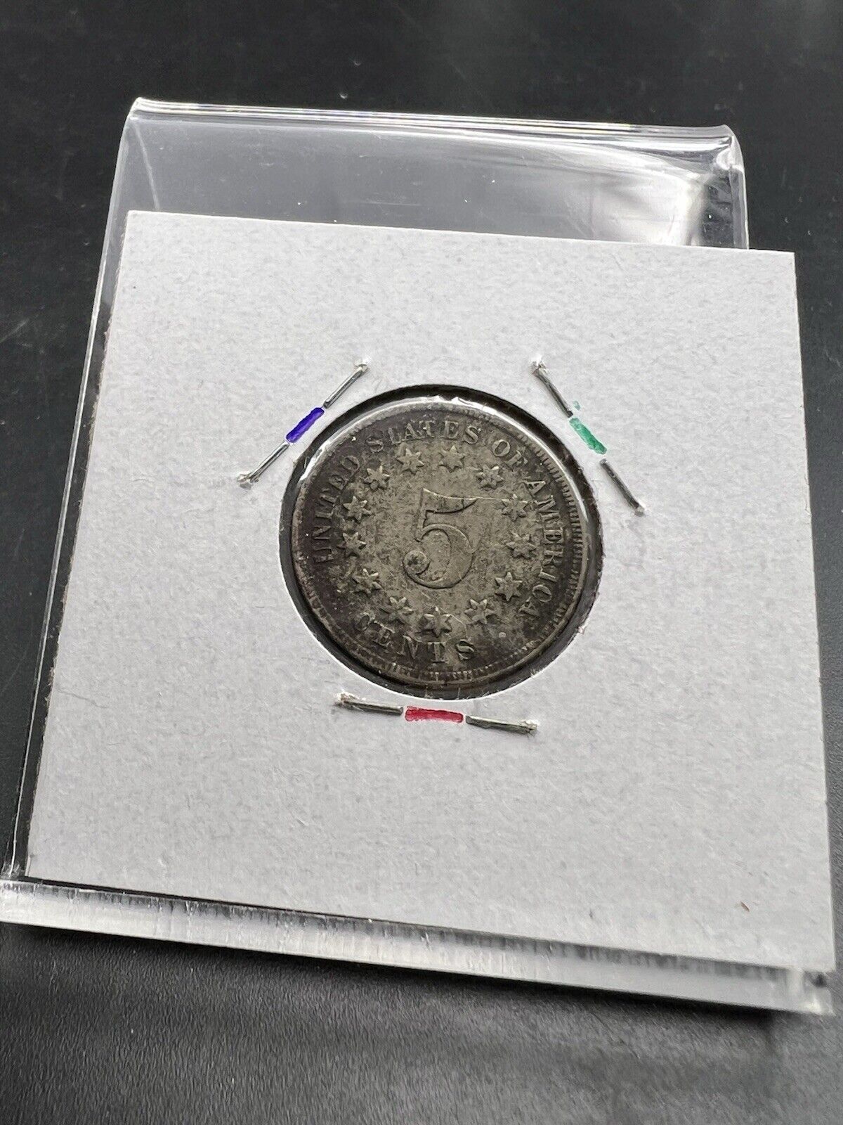 1867 5c No Rays Shield Nickel Coin Cull Circulated #E