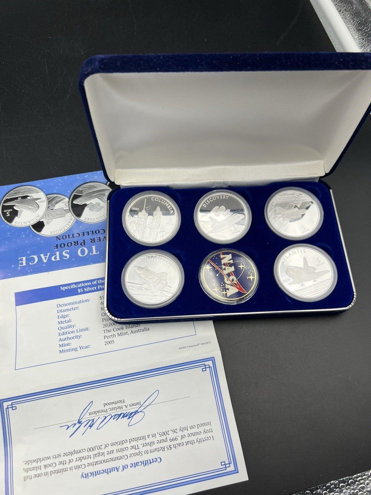 Return To Space Shuttle 5 Coin 2005 1 Oz Silver Cook Islands Coin Set