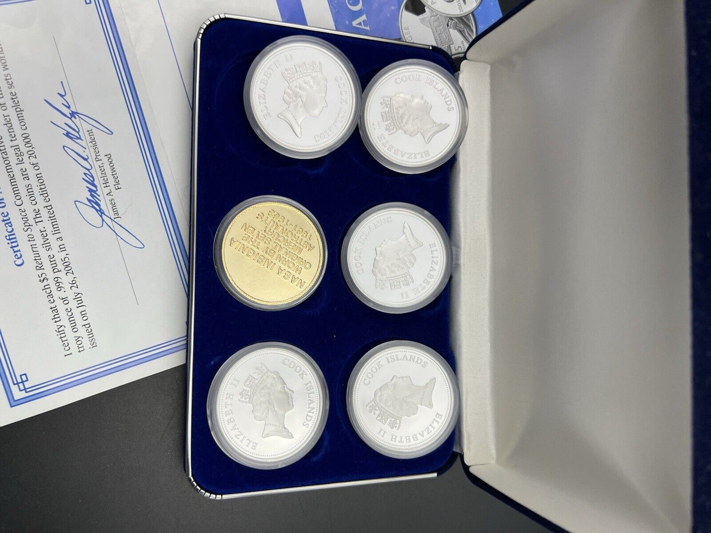 Return To Space Shuttle 5 Coin 2005 1 Oz Silver Cook Islands Coin Set