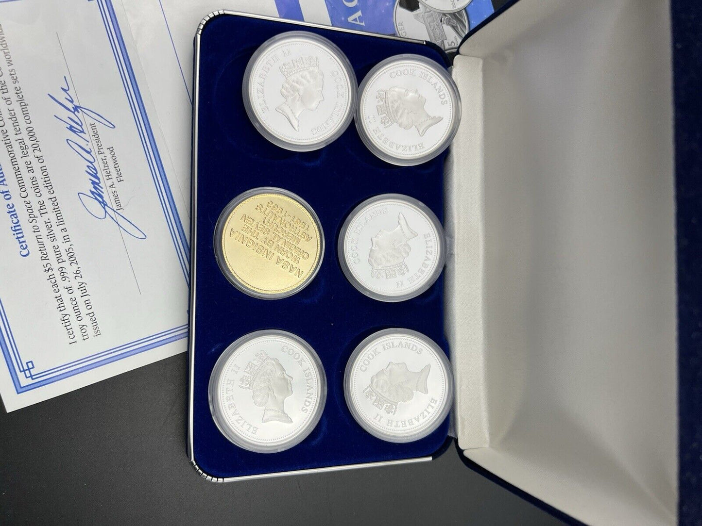 Return To Space Shuttle 5 Coin 2005 1 Oz Silver Cook Islands Coin Set