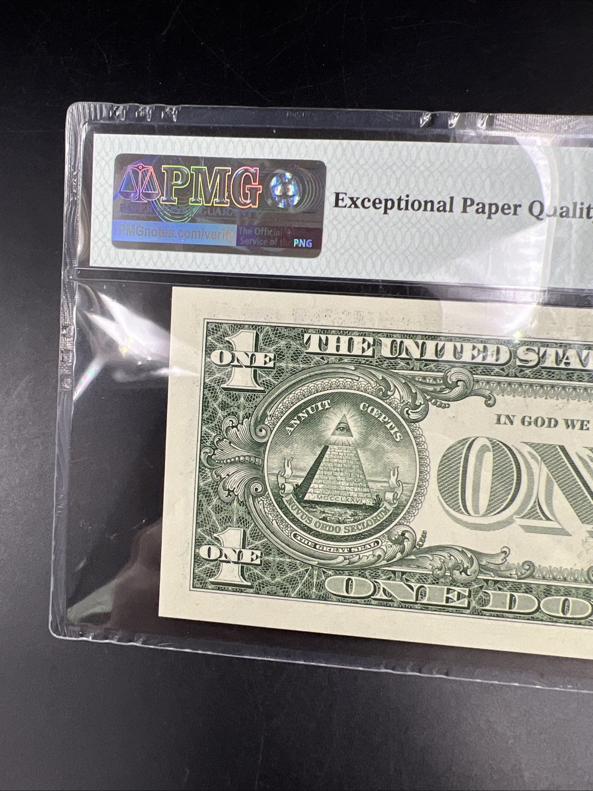 Radar Serial #44011044 2017 $1 One Dollar FRN Federal Reserve Note PMG 68 EPQ