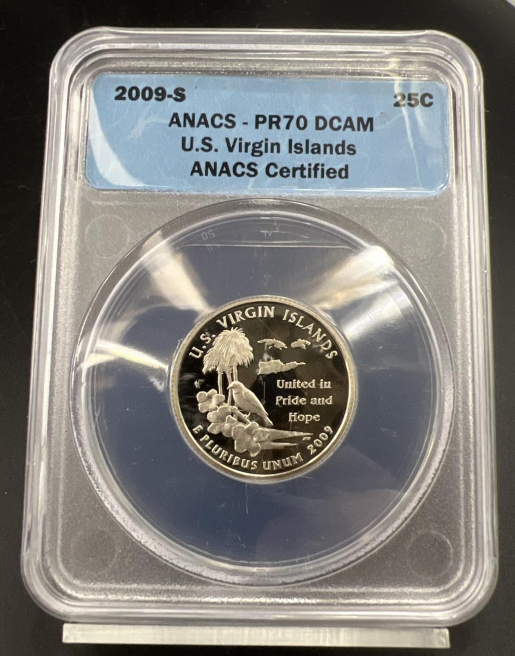 2009 S 25c Virgin Islands Copper Nickel Clad Quarter Coin PR70 DCAM