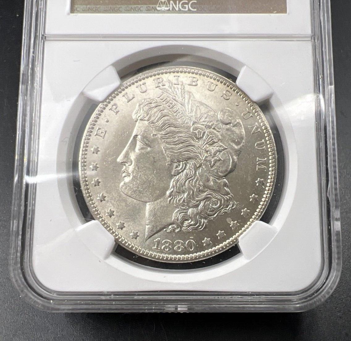 1880 O $1 Morgan Dollar Coin NGC MS62 BU UNC Small o VAM 74 W/ Struck Thru Error