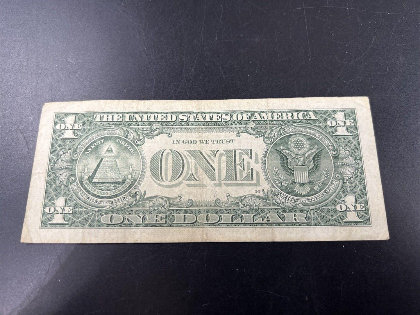 2013 $1 FRN Semi Radar Serial #71407140 Repeat Repeater Federal Reserve Note VG