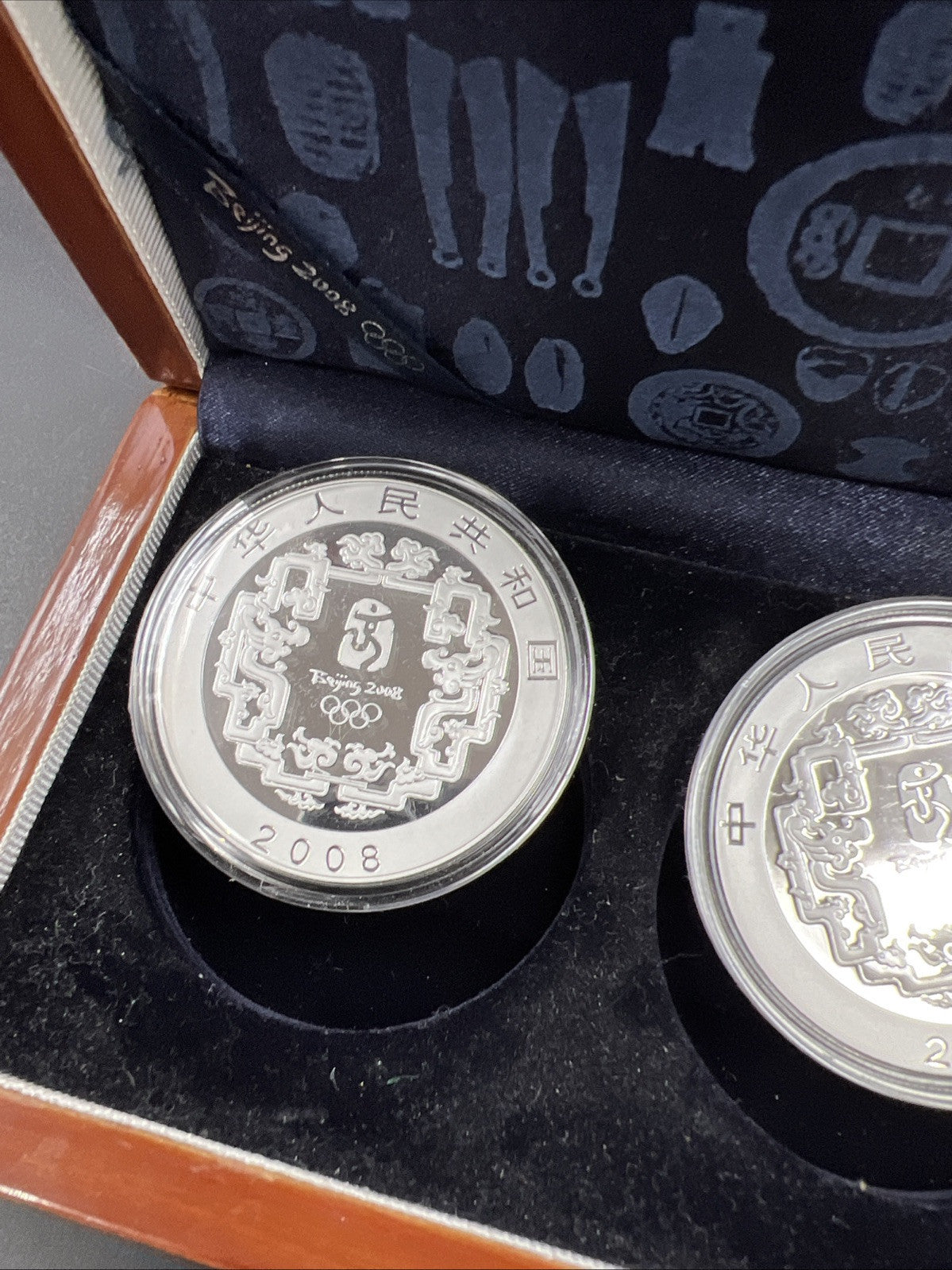 4 Coin 1 Oz Silver 2008 Beijing Olympics Coin Set w/ Box COA Great Wall & Palace