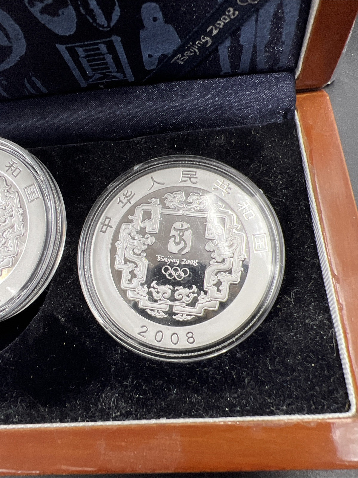4 Coin 1 Oz Silver 2008 Beijing Olympics Coin Set w/ Box COA Great Wall & Palace