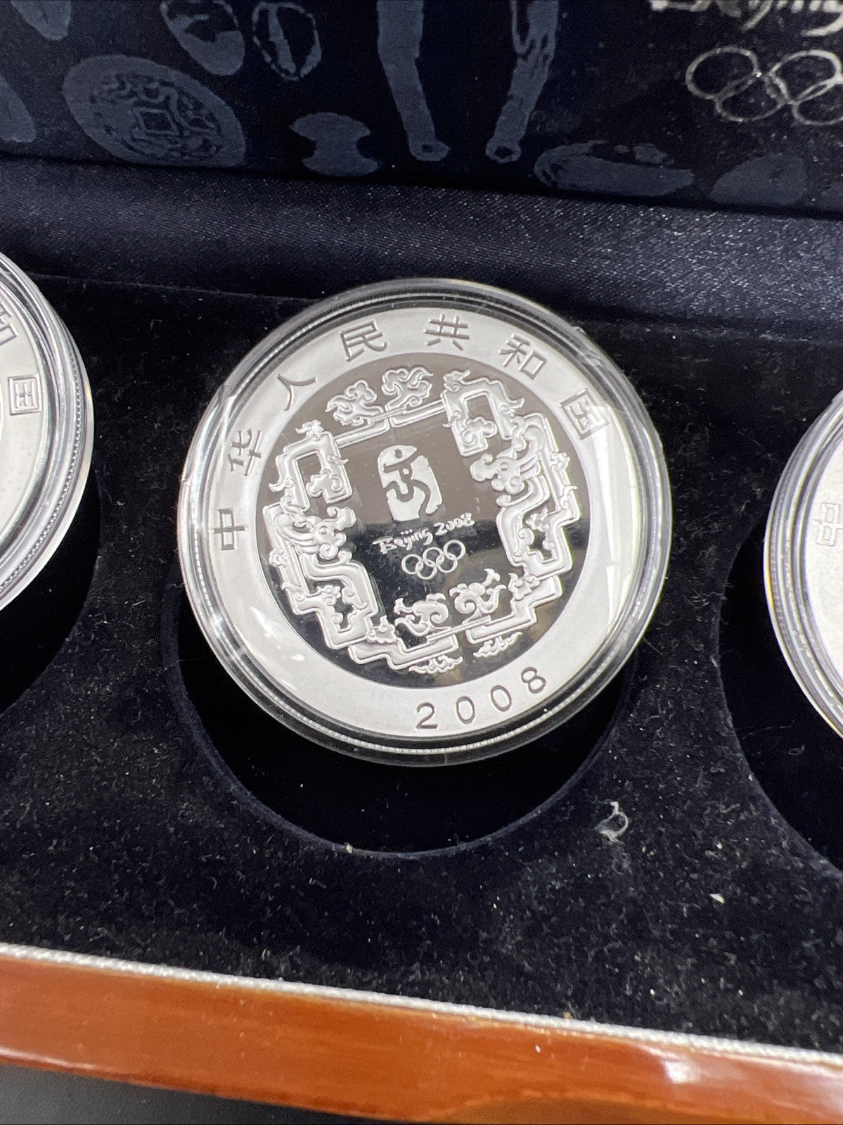 4 Coin 1 Oz Silver 2008 Beijing Olympics Coin Set w/ Box COA Great Wall & Palace