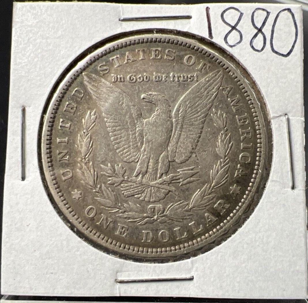 1880 P $1 Morgan Silver Dollar Coin VF Very Fine Circulated