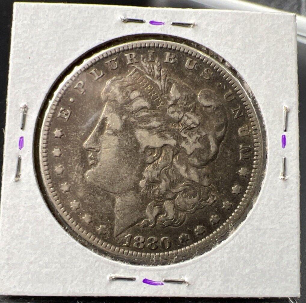 1880 P $1 Morgan Silver Dollar Coin VF Very Fine Circulated