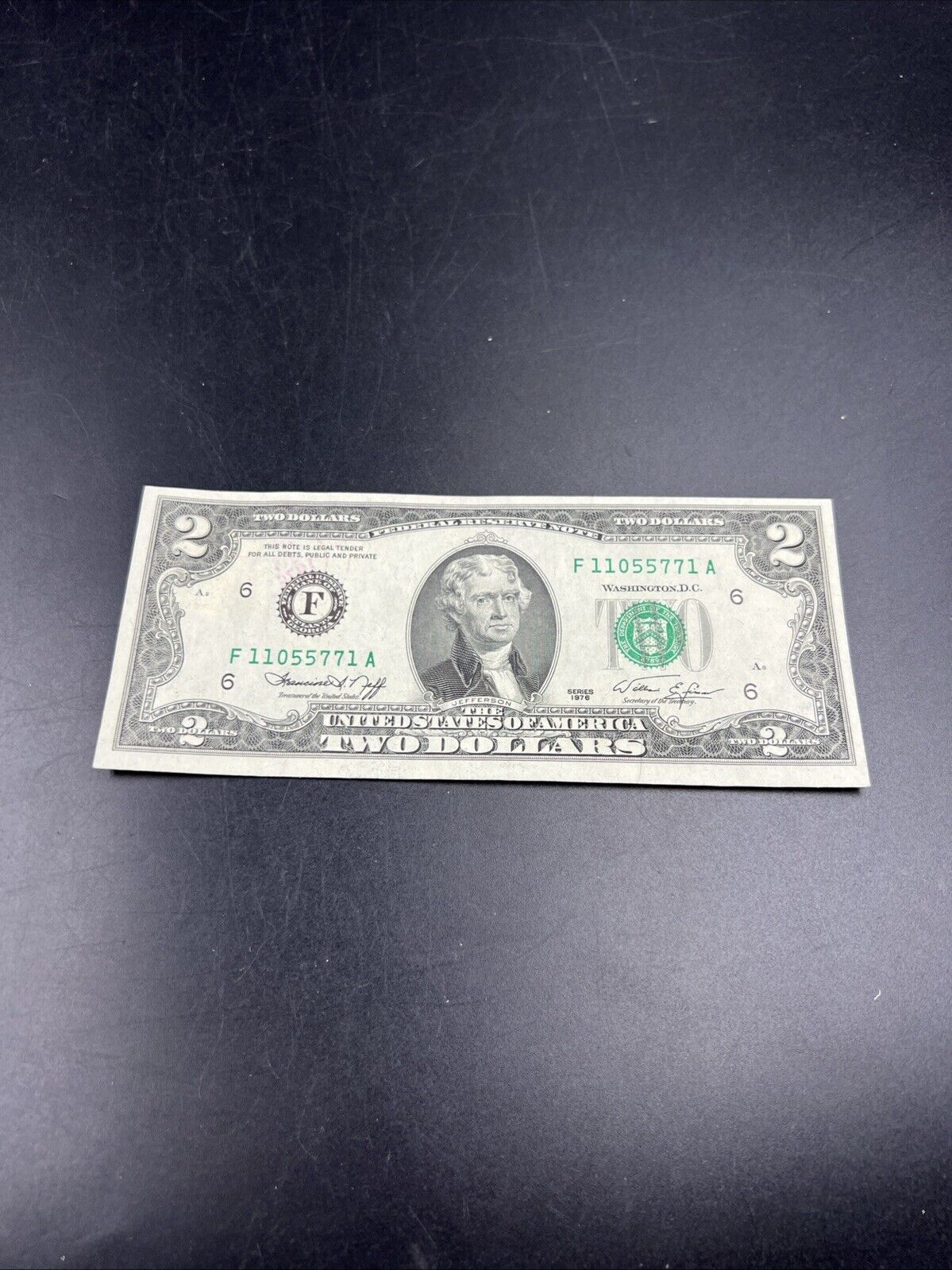 1976 $2 Two Dollar Federal Reserve Bicentennial Postal Note Marietta GA UNC #771