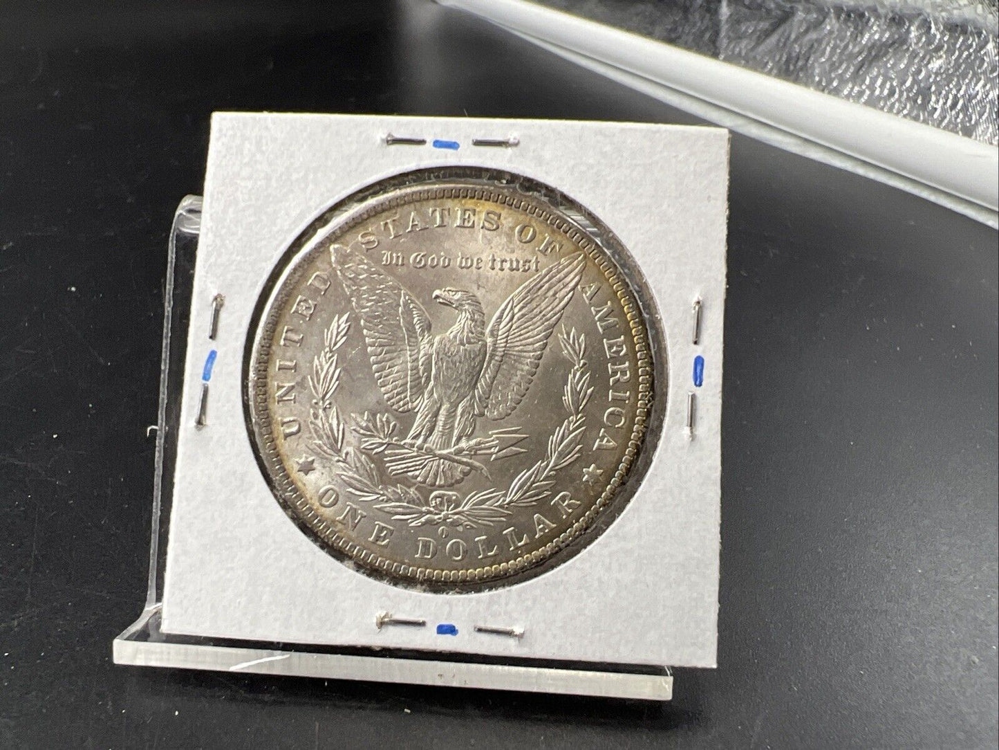 1884 O $1 Morgan Silver Dollar Coin AU Details scratch Nice Toning Toner