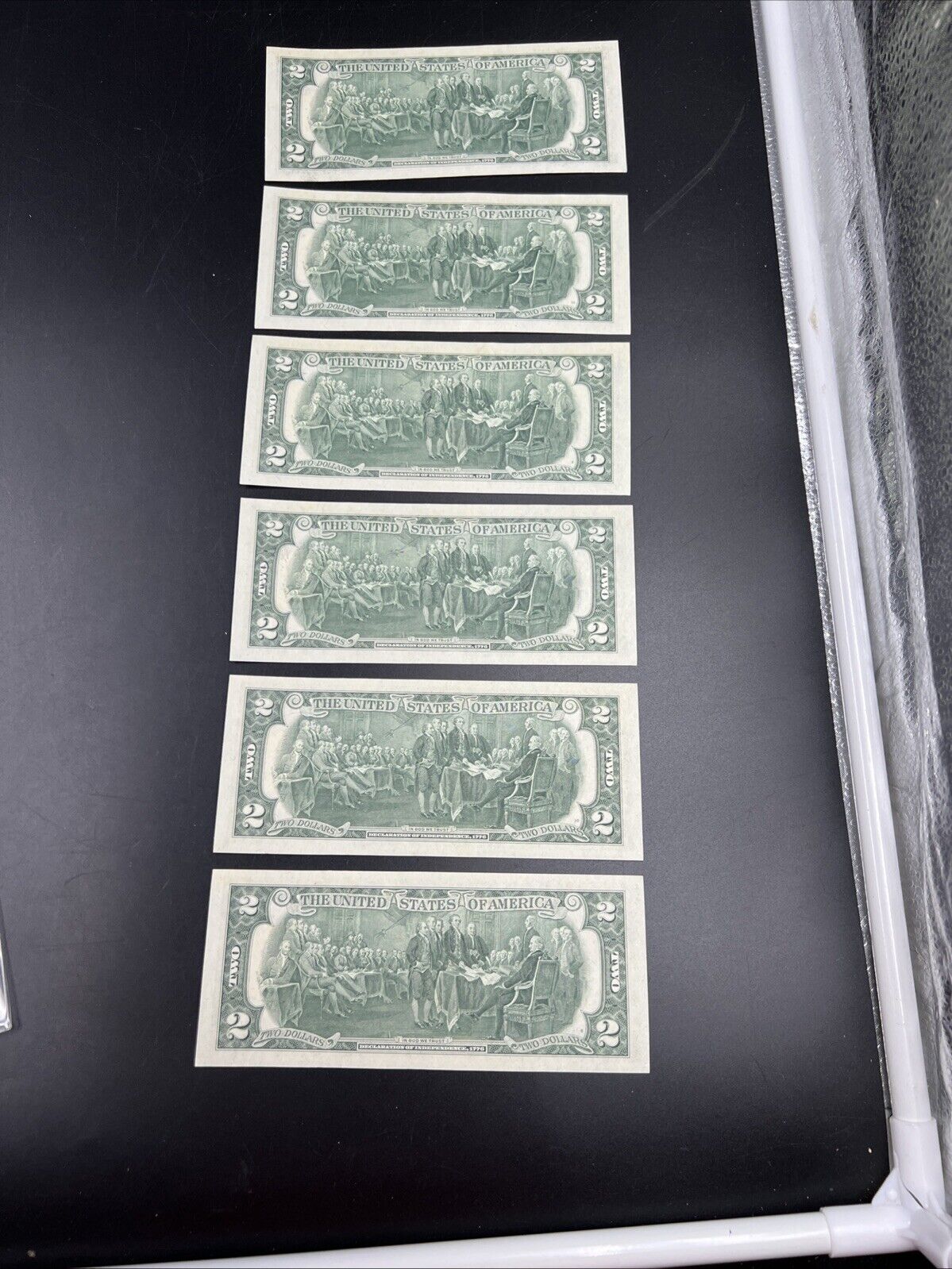 6 Consecutive 1976 Bicentennial Postal FRN Federal Reserve Notes UNC Mableton GA